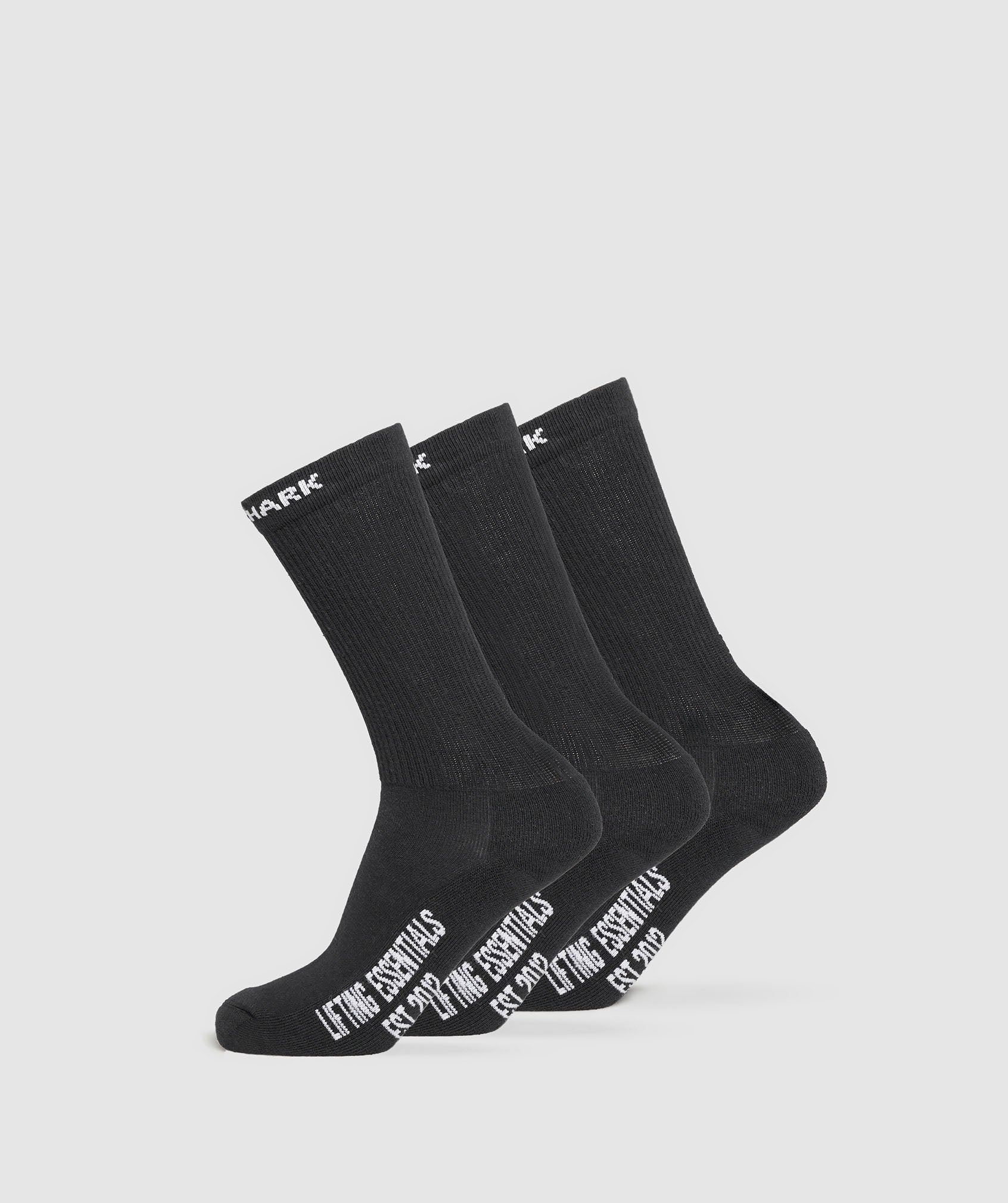 Gymshark Wordmark Crew 3pk - Black