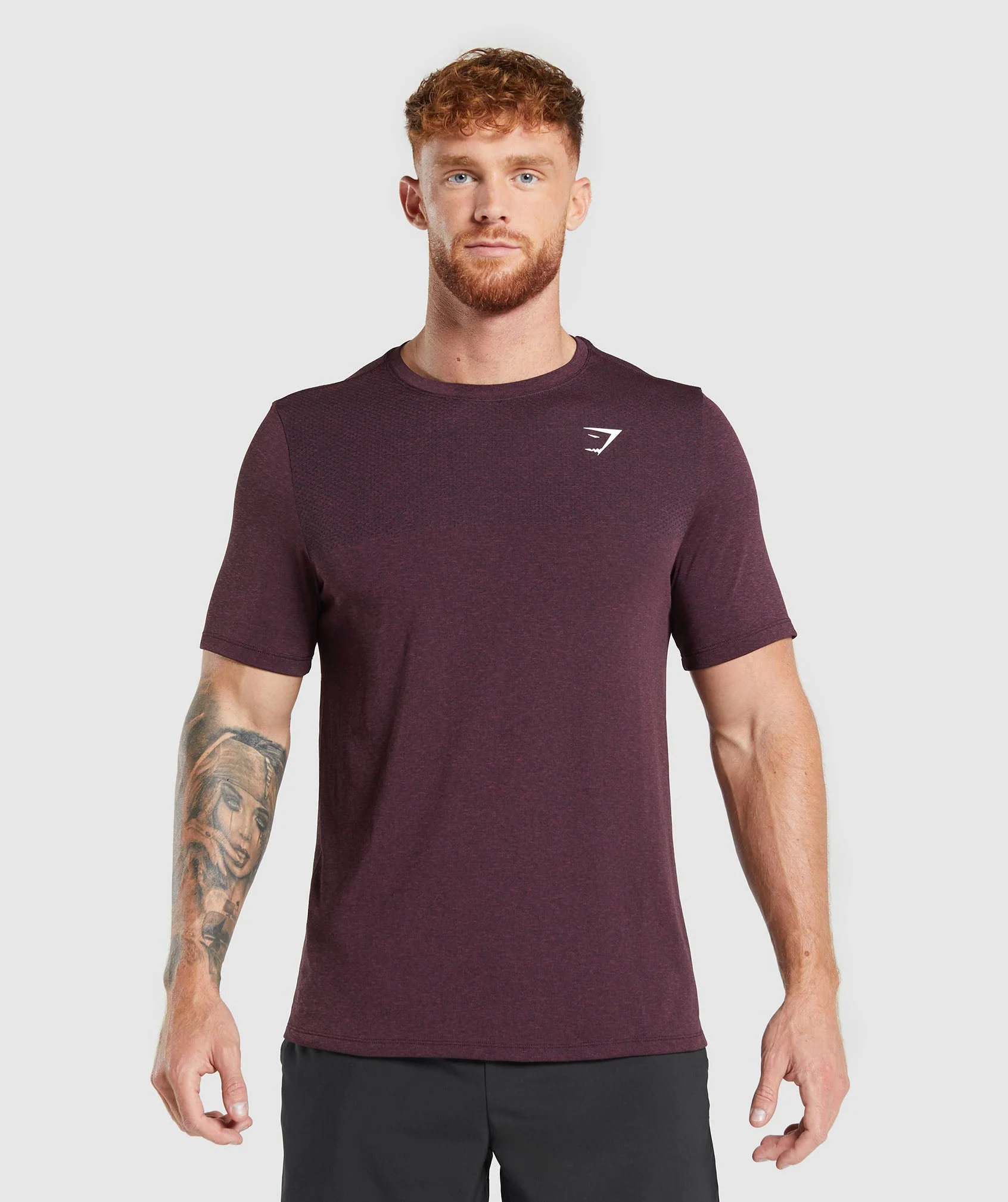 Gymshark Vital Seamless T-Shirt - Winter Burgundy/Black Marl