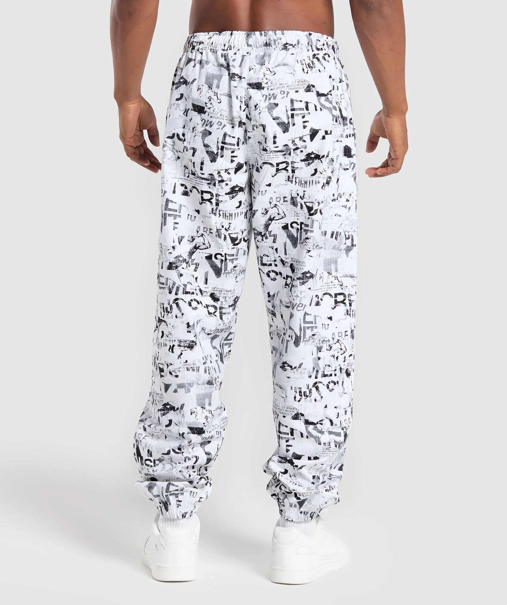 Gymshark Lifting Oversized Printed Woven Pants - White