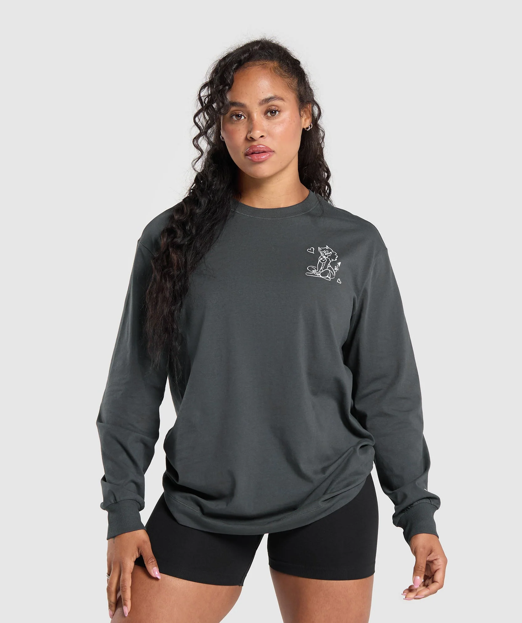 Gymshark I Love Squats Long Sleeve Skater - Asphalt Grey