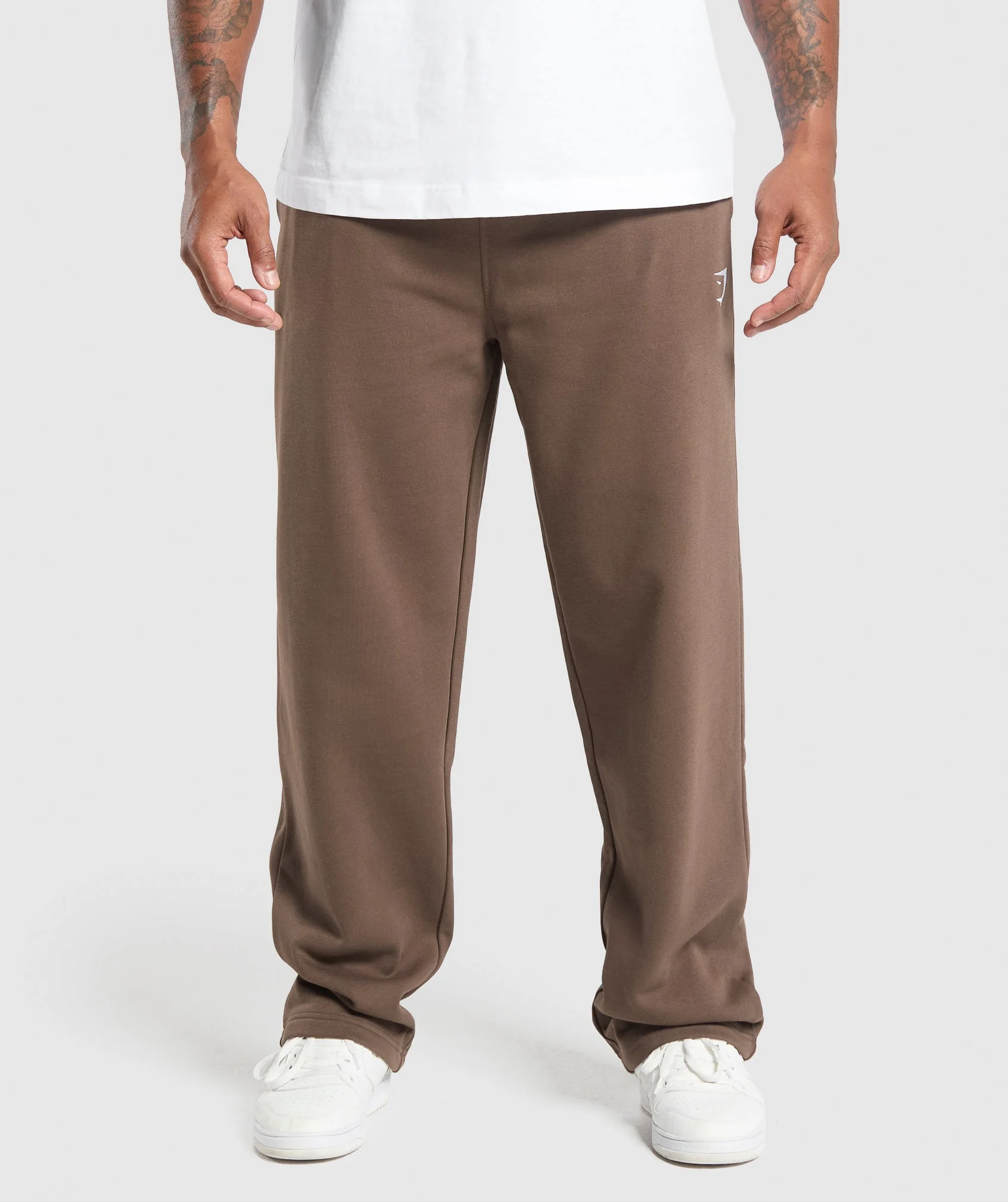 Gymshark Crest Straight Leg Joggers - Walnut Brown