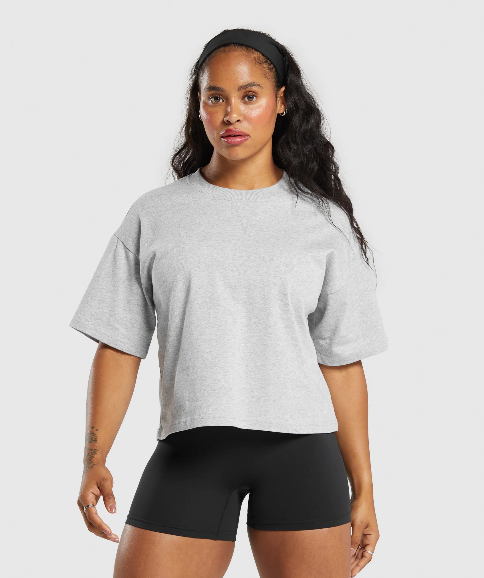 Gymshark Heavyweight Cotton T-Shirt - Light Grey Marl