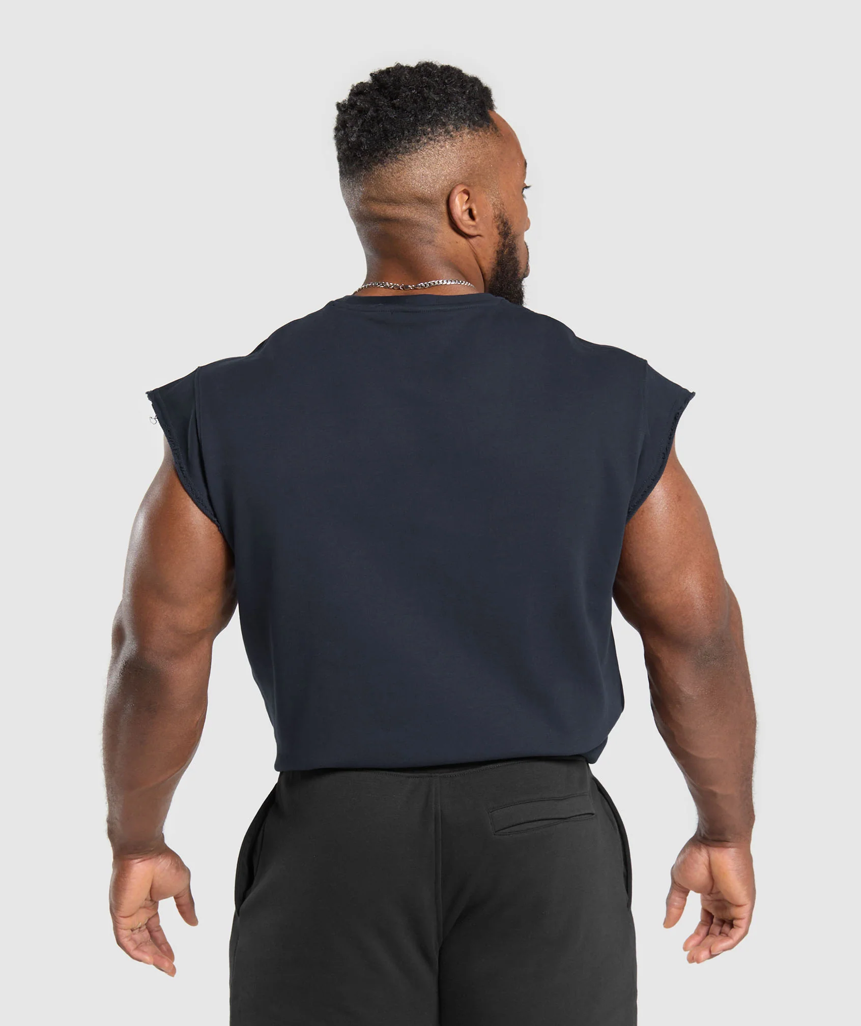 Gymshark Graphic Cut Off T-Shirt - Heavy Blue