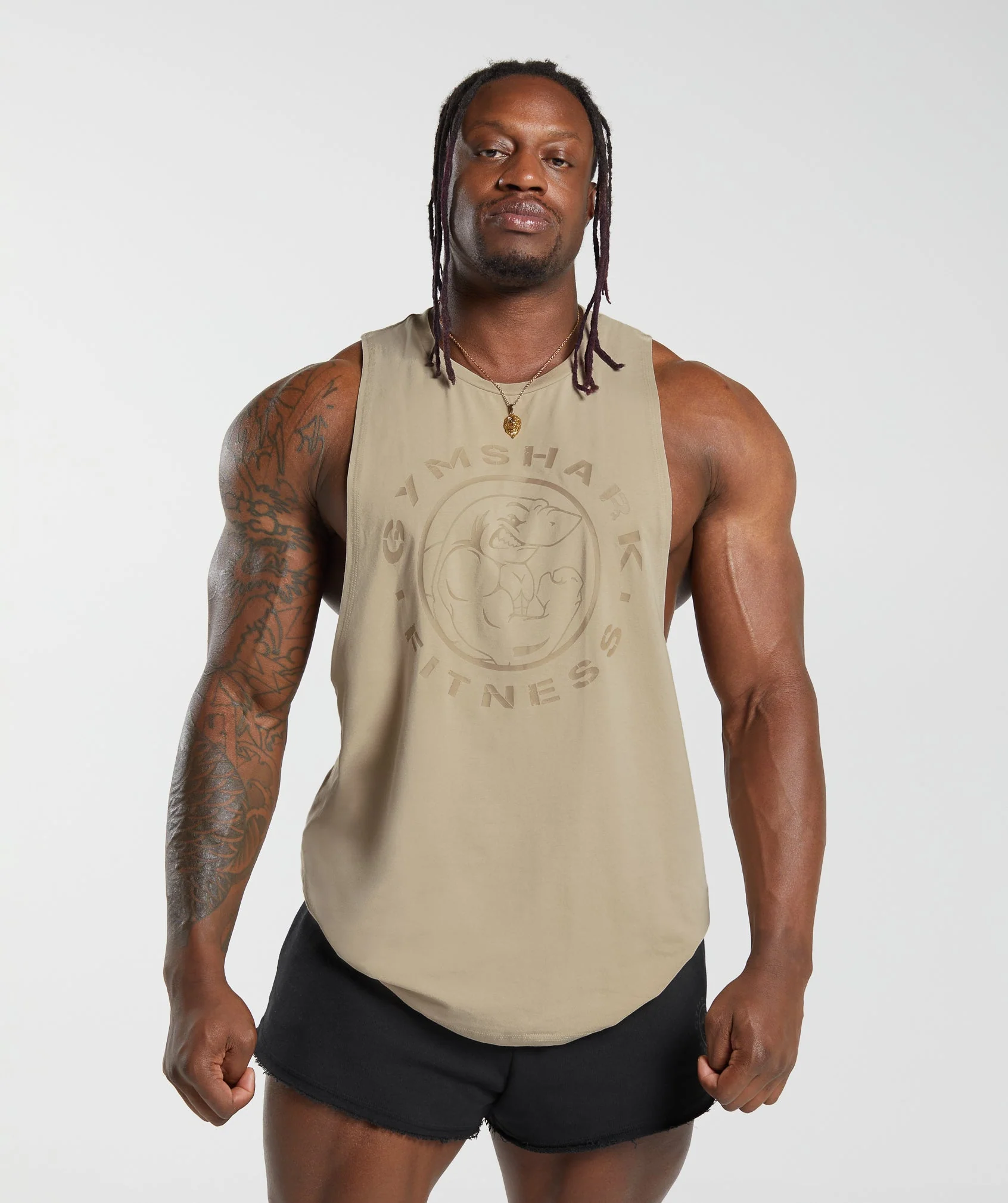 Gymshark Legacy Drop Arm Tank - Desert Beige