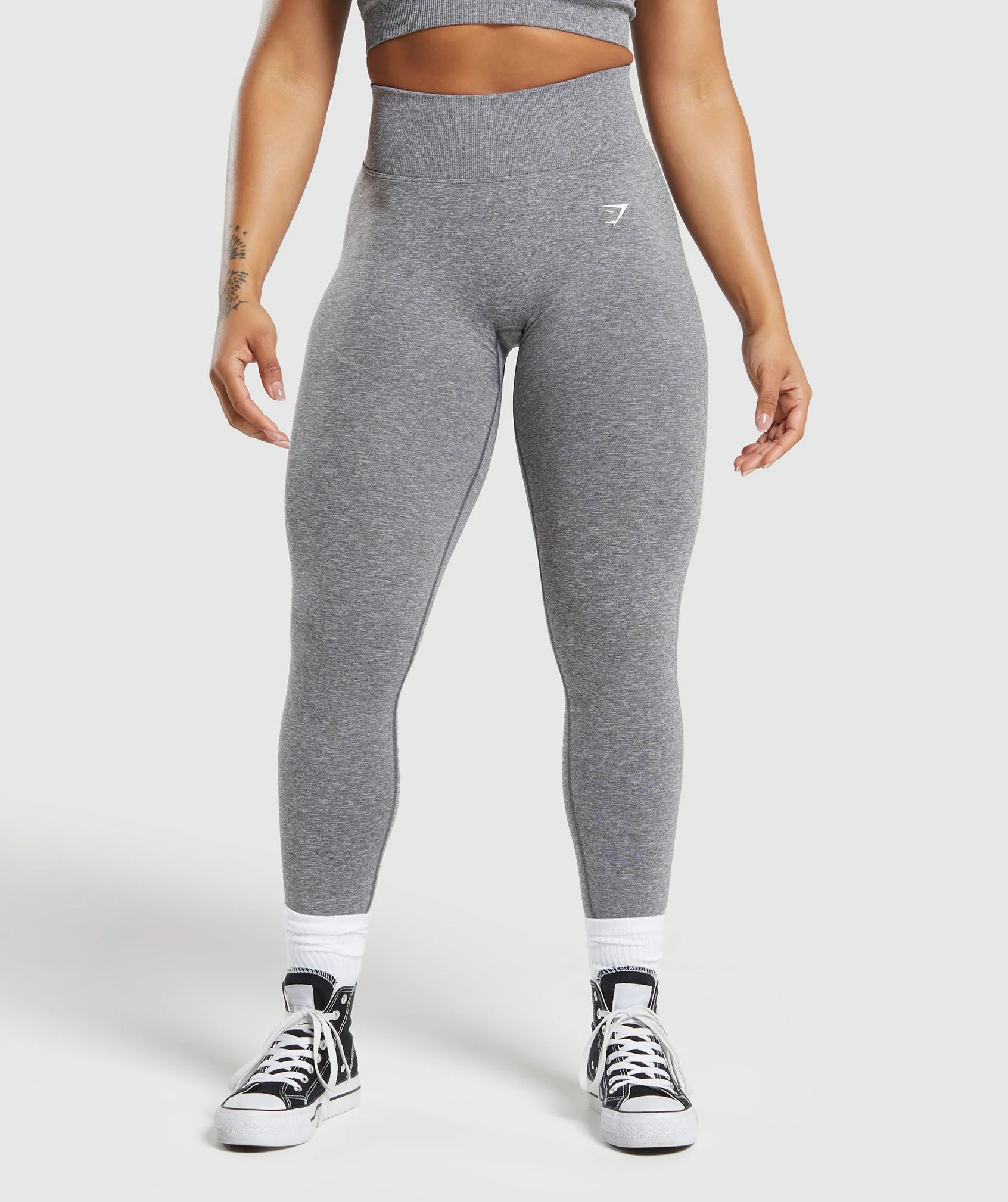 Gymshark Lift Seamless Leggings - Brushed Grey/White Marl
