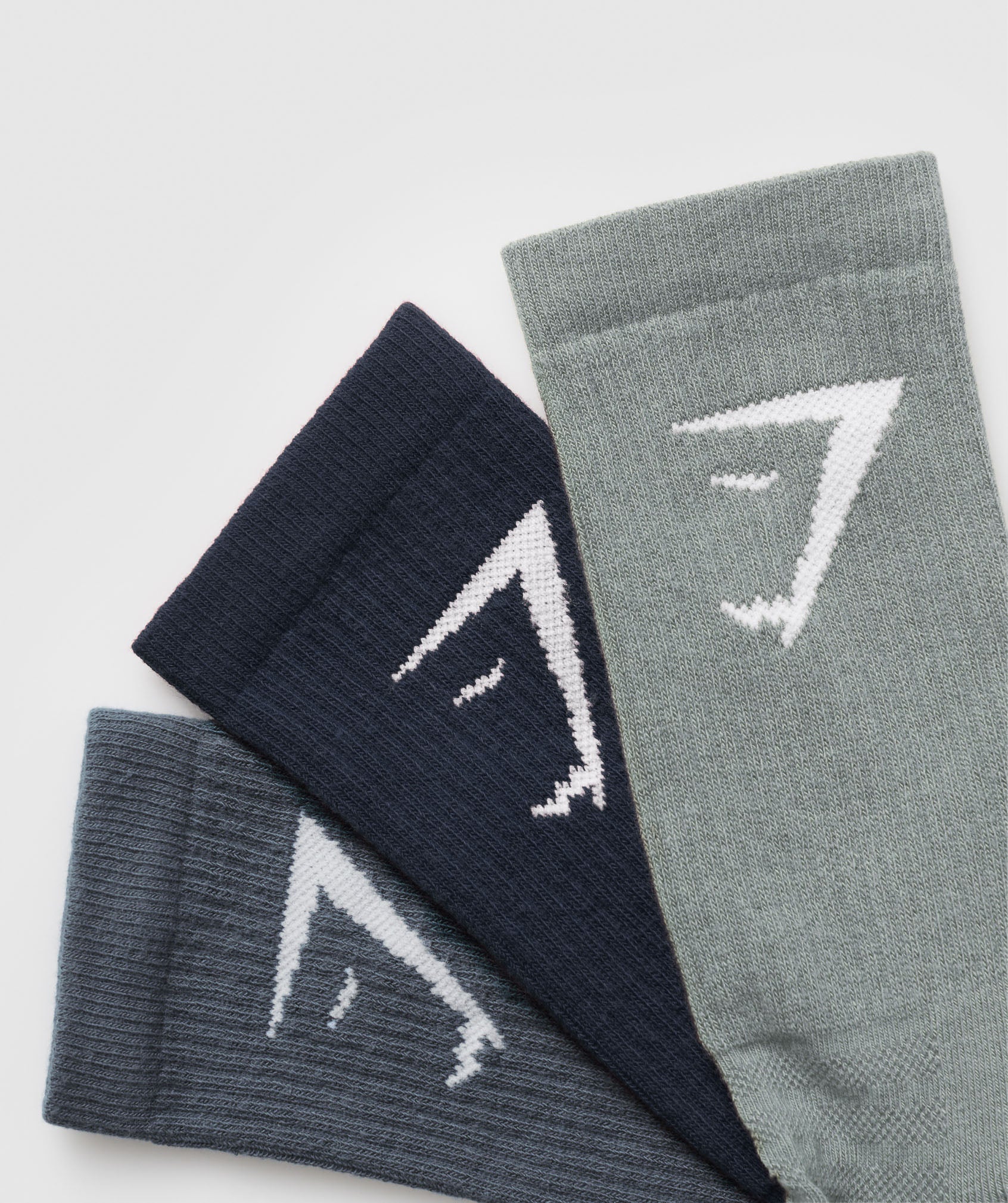 Gymshark Crew Socks 3pk - Heavy Blue/Iron Blue/Denim Grey
