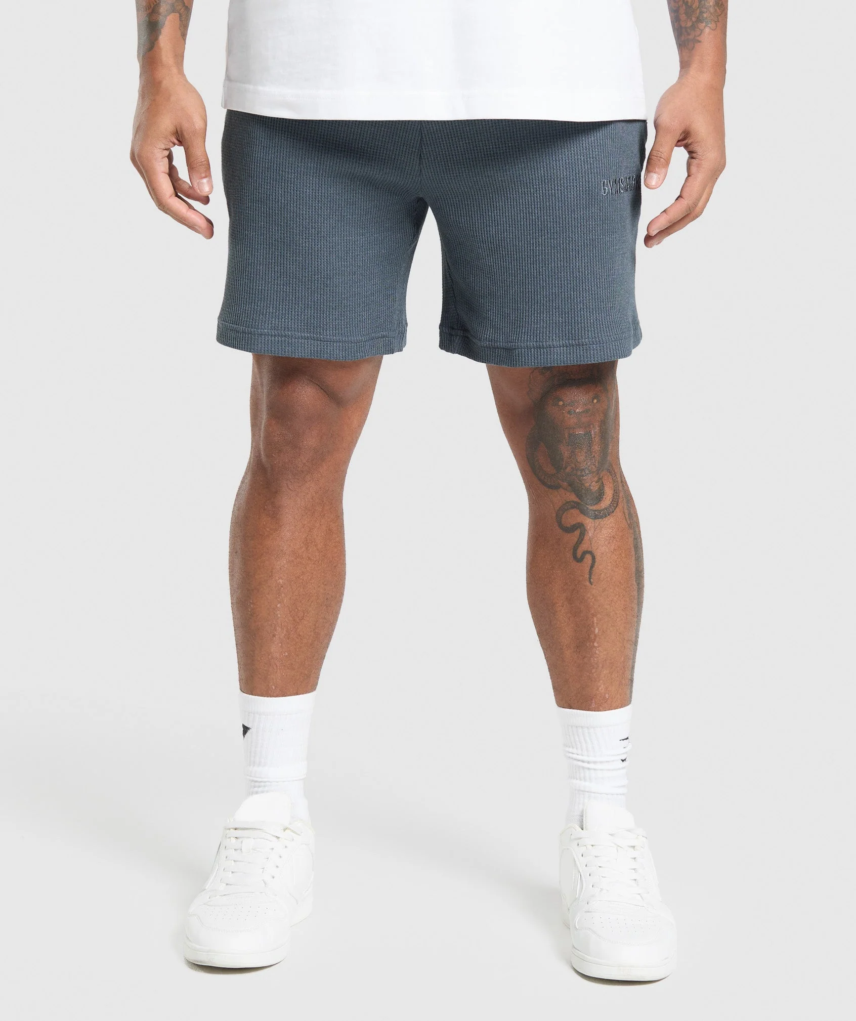 Gymshark Waffle Shorts - Titanium Blue