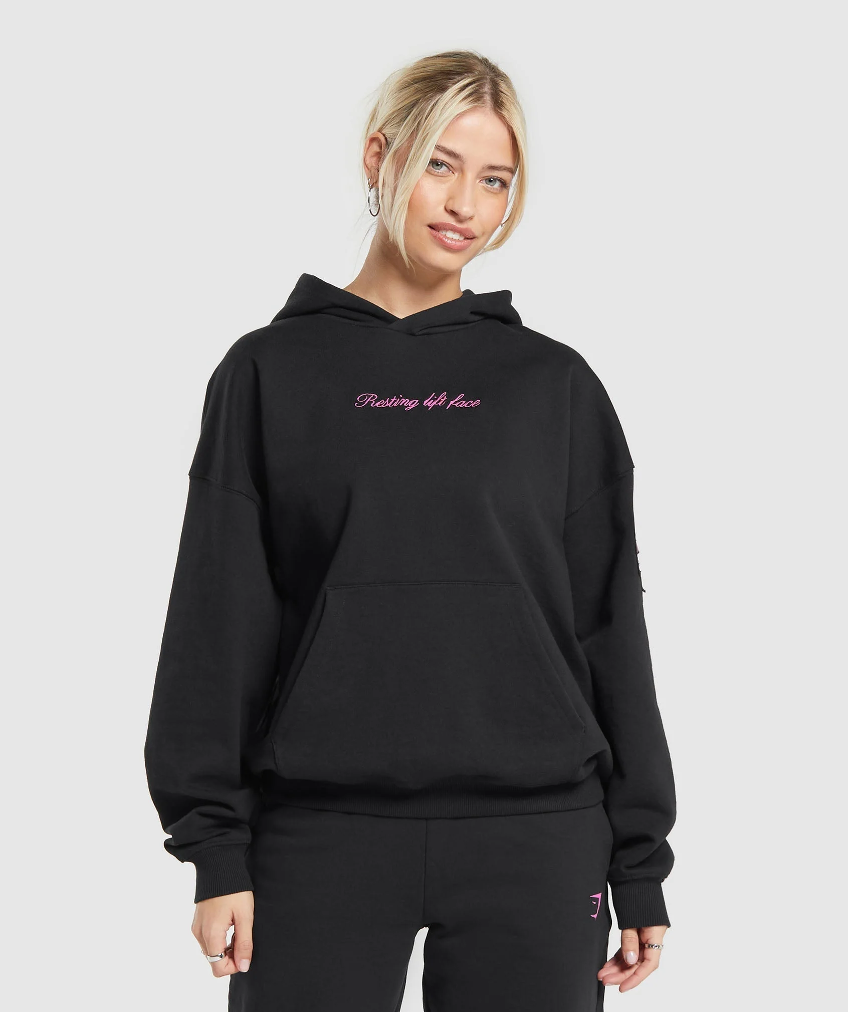 Gymshark Tattoo Oversized Hoodie - Black