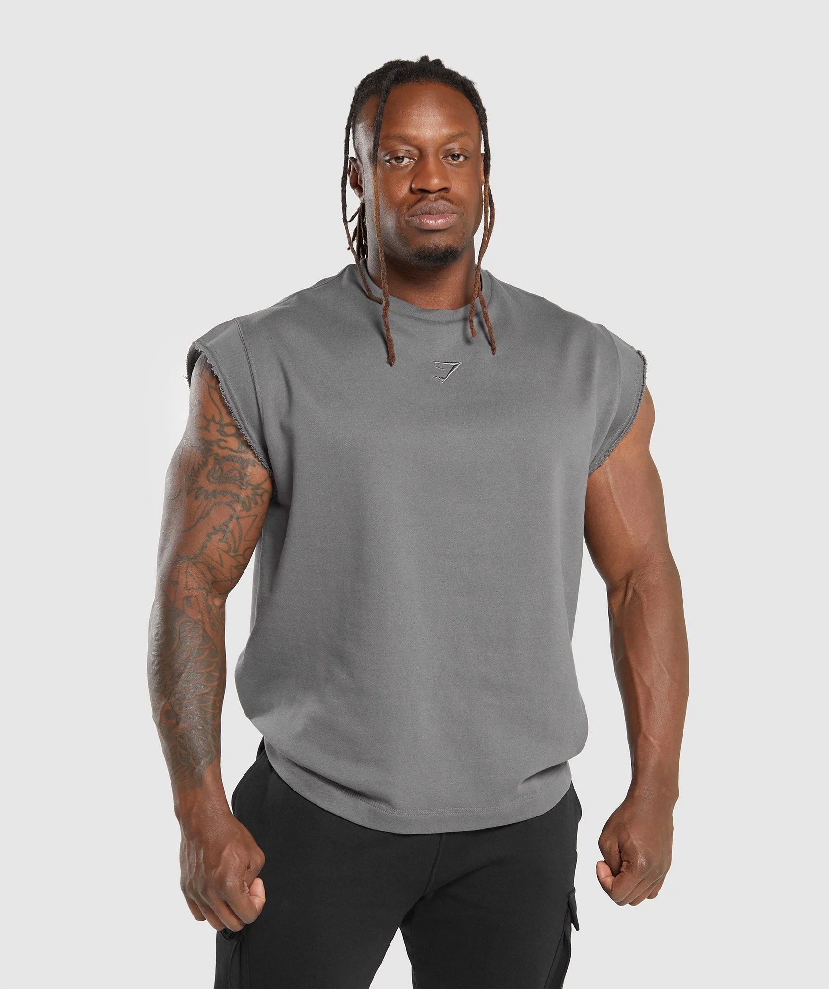 Gymshark Super Natural Cut Off Tank - Brushed Grey