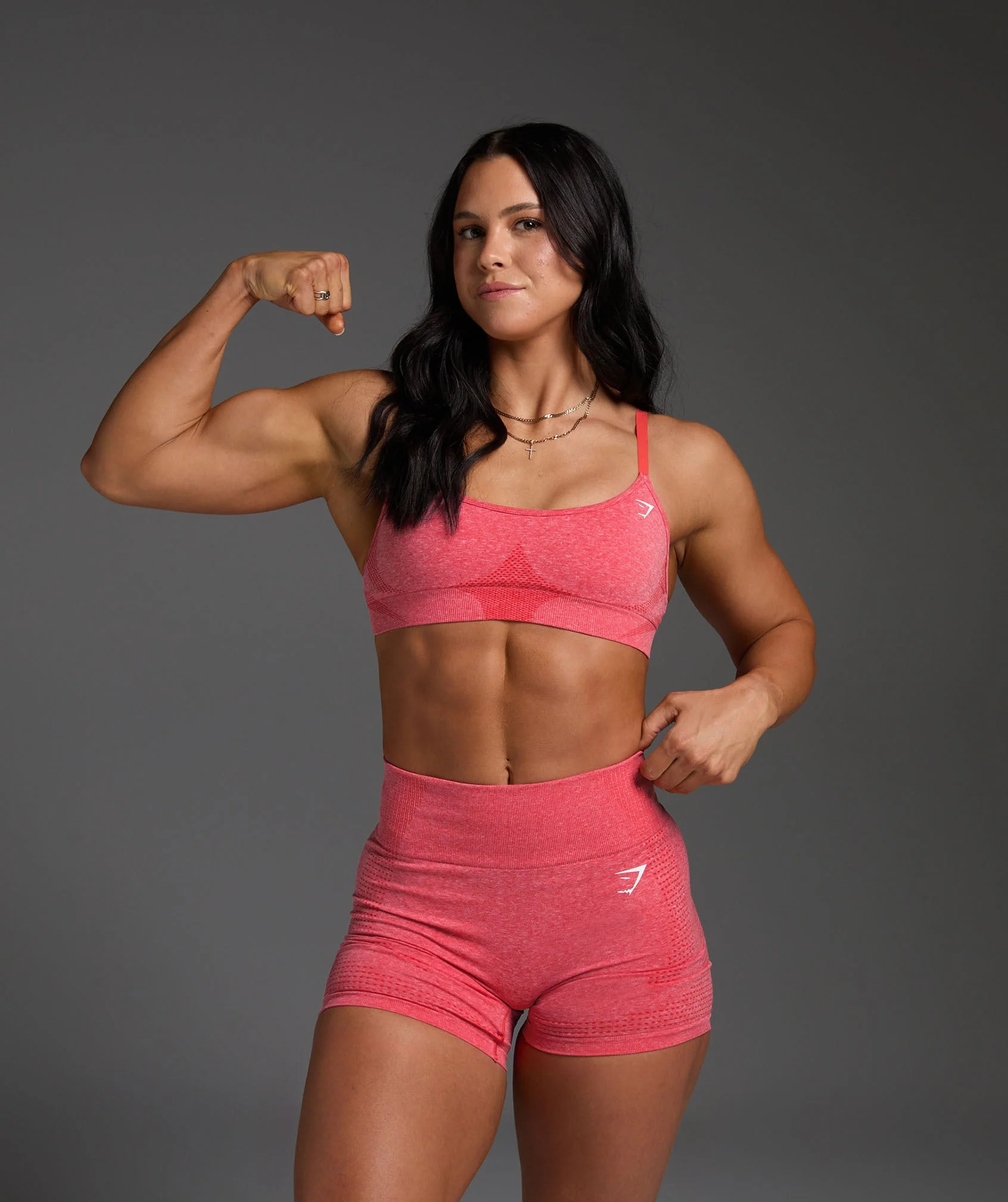 Gymshark Vital Seamless Sports Bra - Coral Red Marl