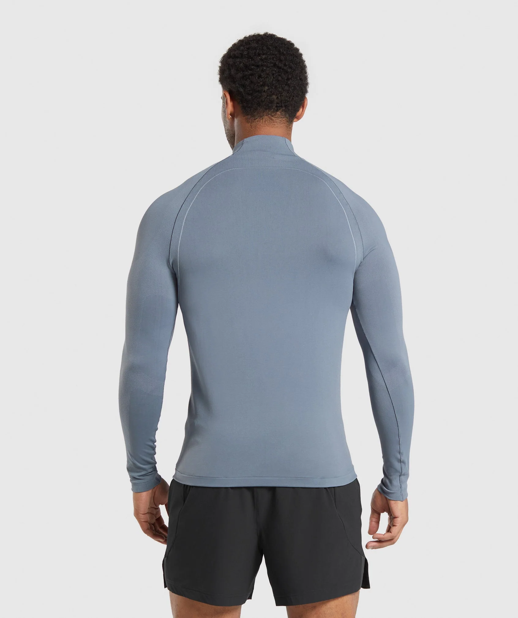Gymshark Apex Seamless 1/4 Zip - Iron Blue/Cool Blue