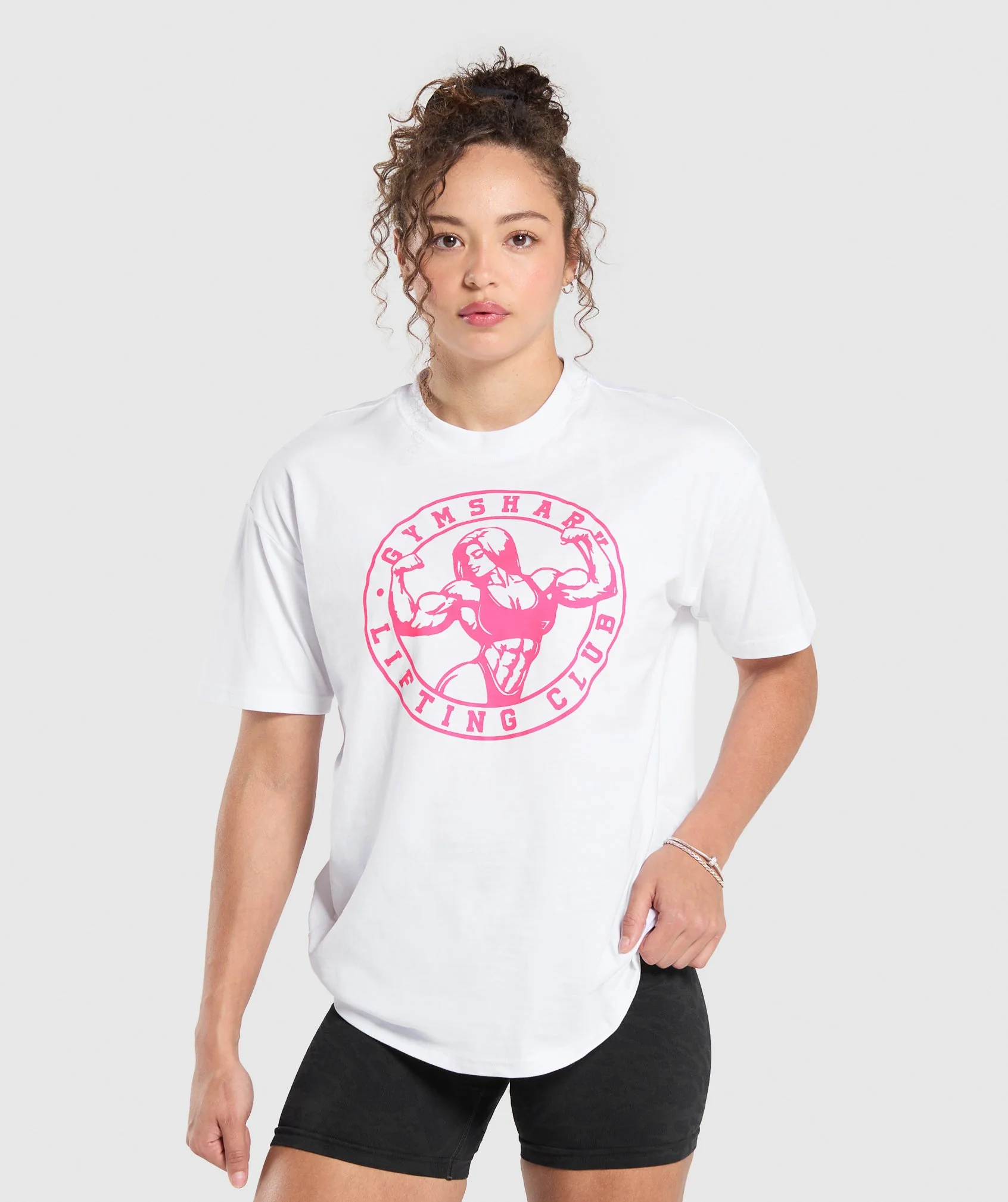 Gymshark Strong Girl Lifting Club Graphic T-Shirt - White