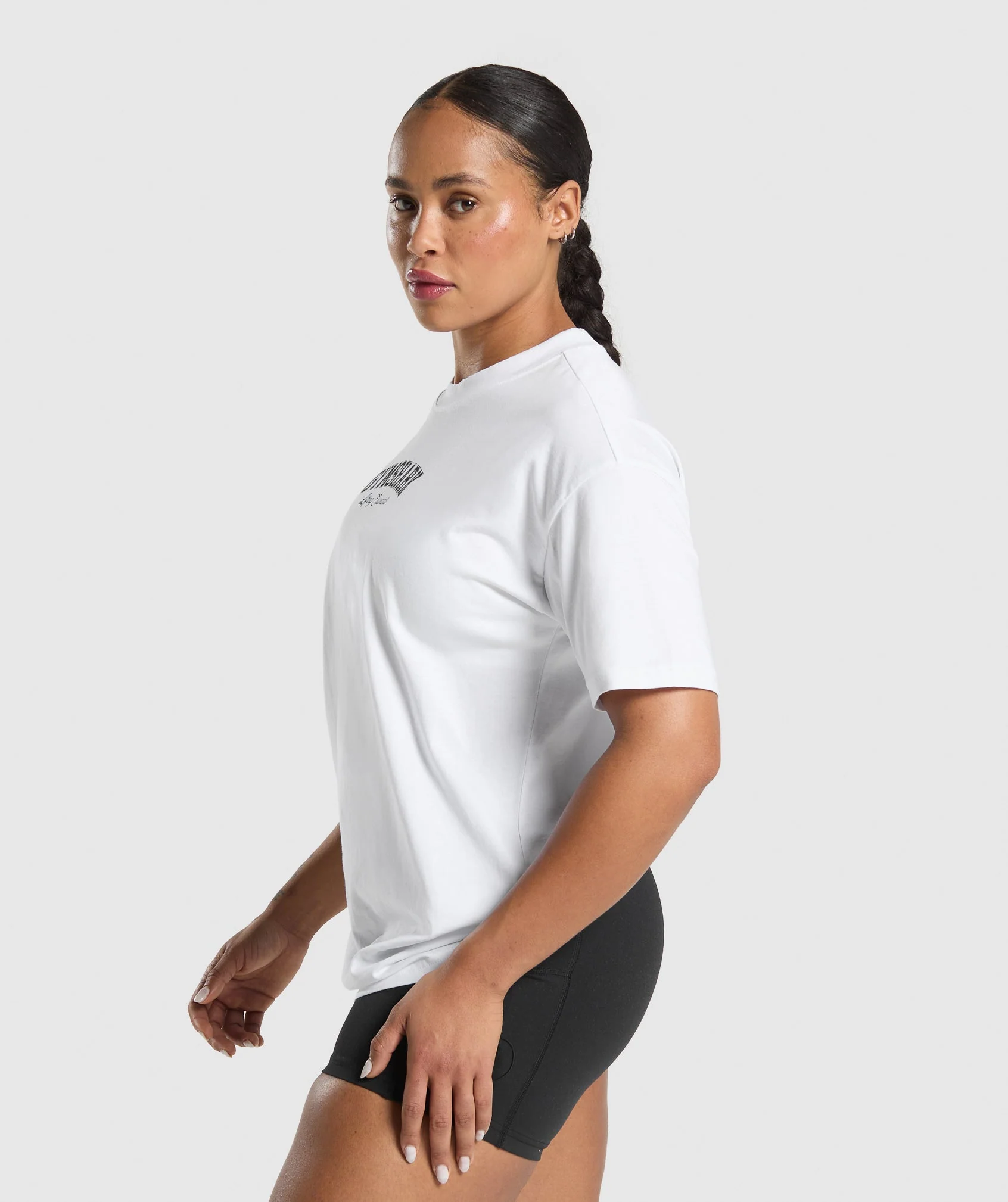 Gymshark Lifting Essentials Graphic Oversized T-Shirt - White