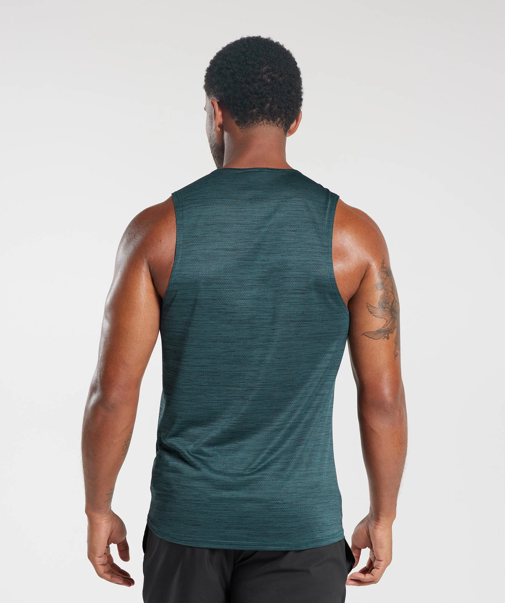 Gymshark Arrival Marl Tank - Navy/Smokey Teal Marl