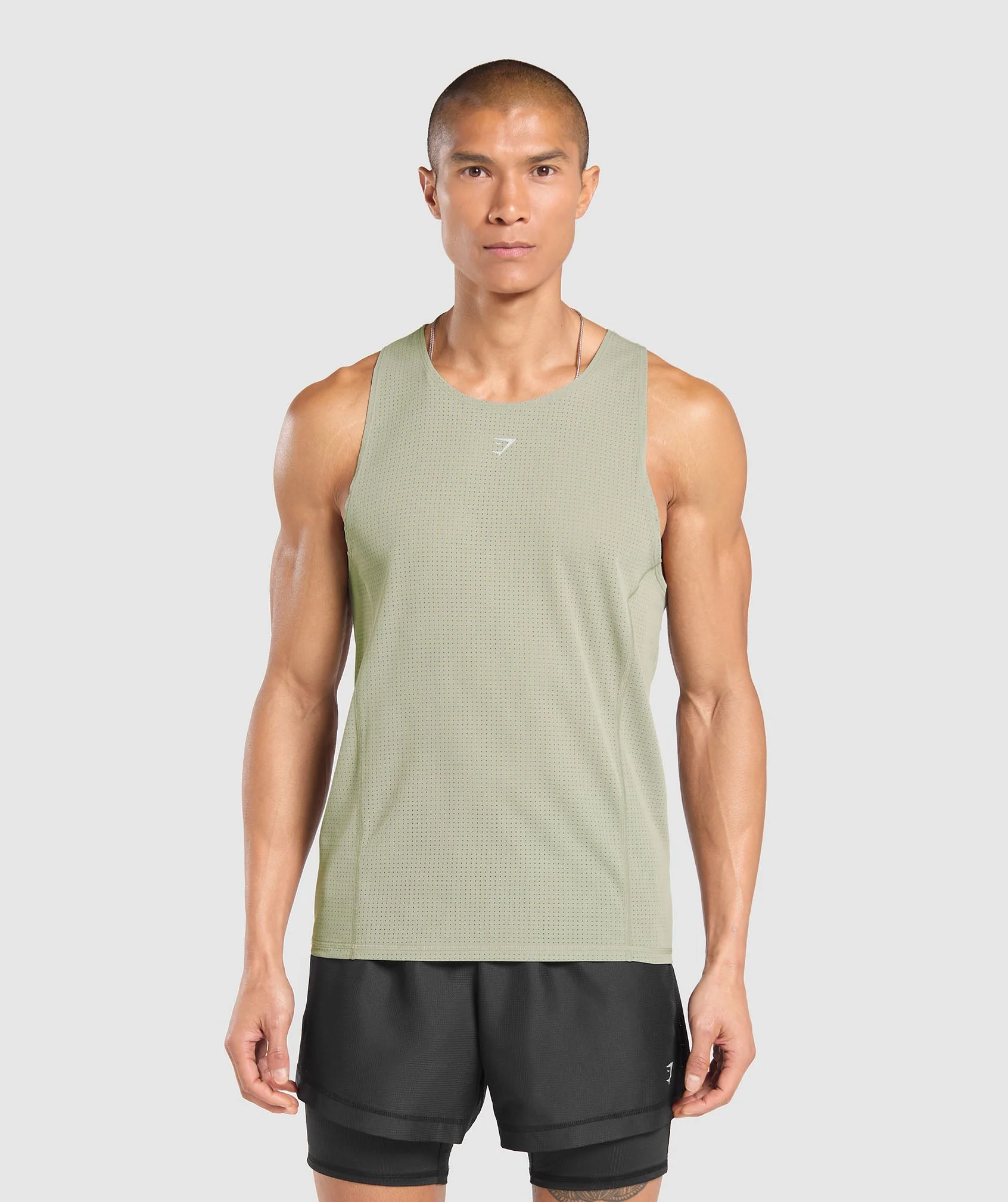 Gymshark Running Tank - Chalk Green