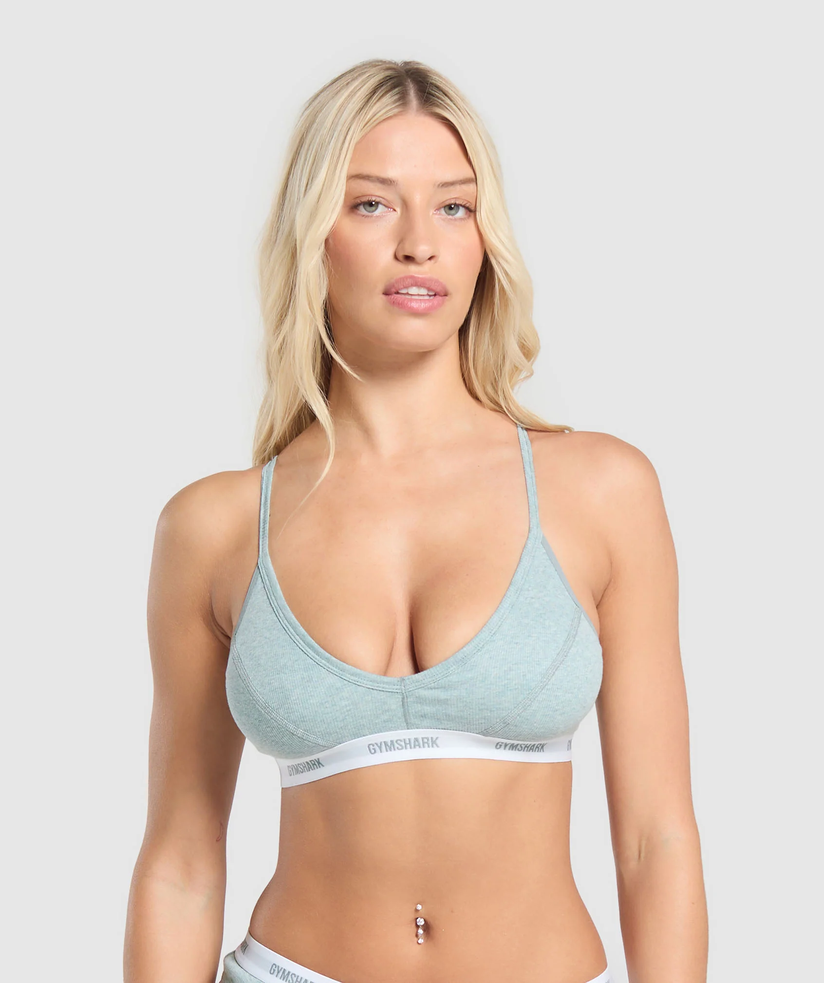 Gymshark Rib Bralette - Blue Marl