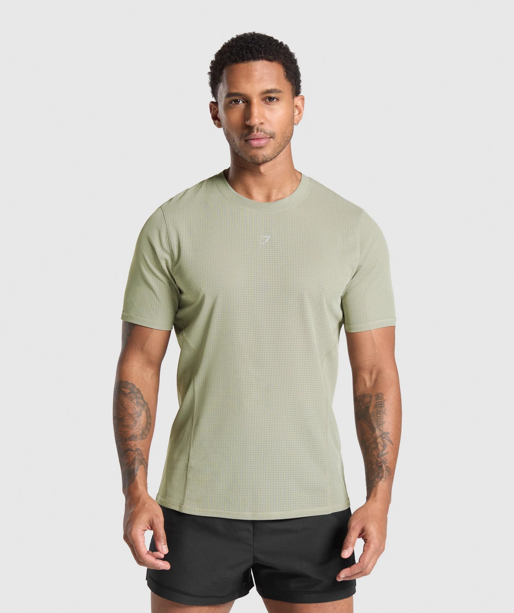 Gymshark Running T Shirt - Chalk Green