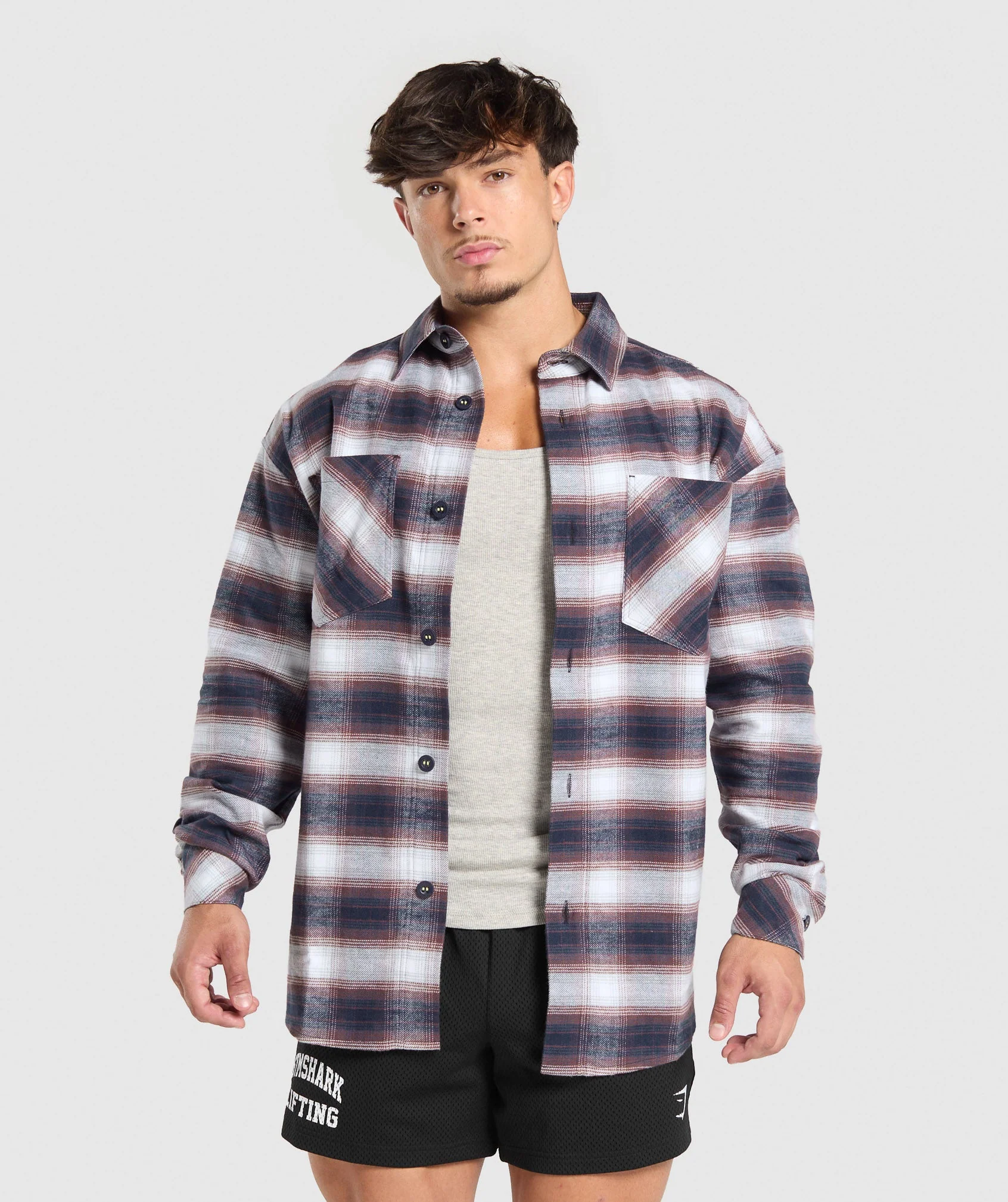 Gymshark Flannel Shirt - Heavy Blue