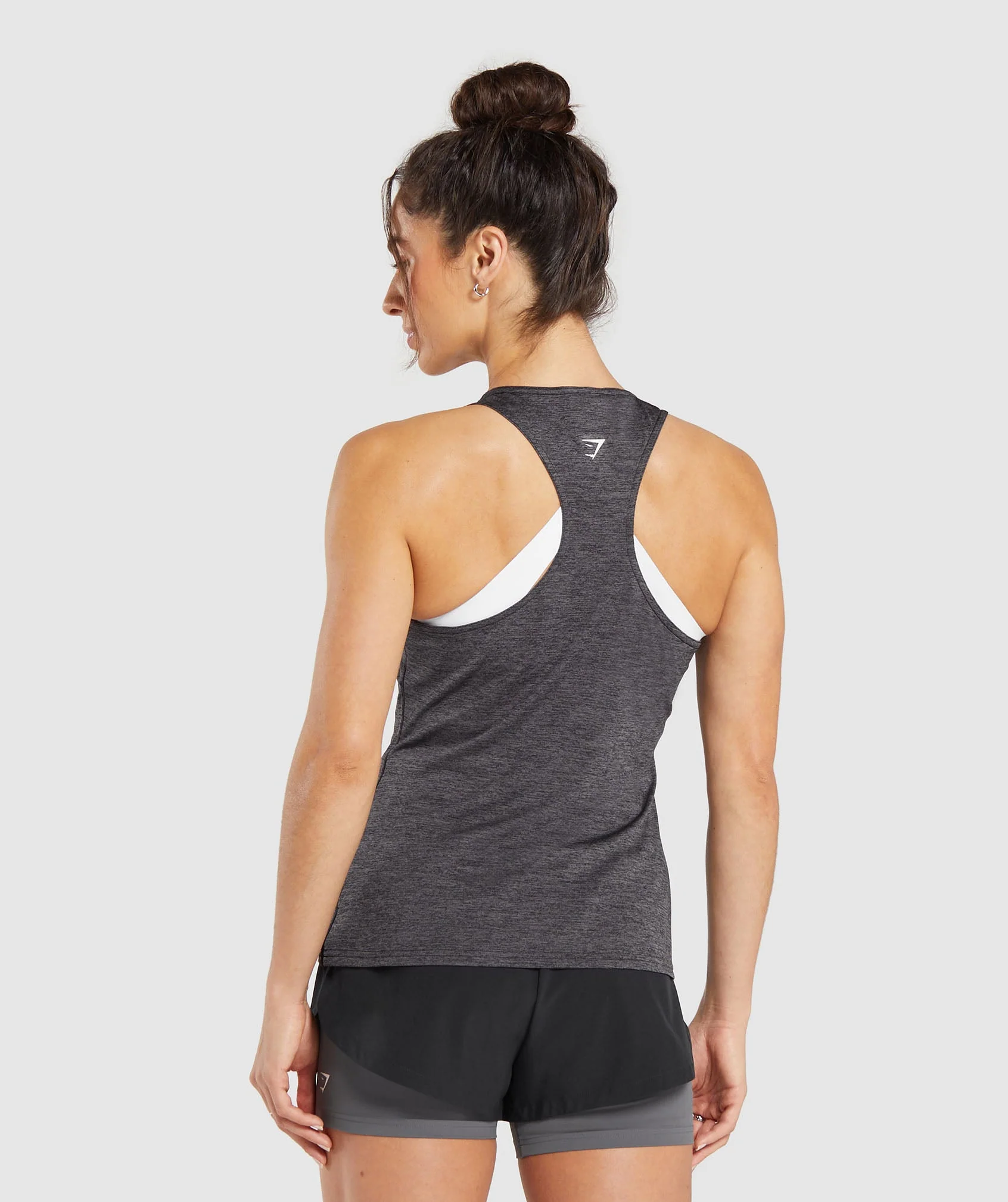 Gymshark Running Tank - Black/Silhouette Grey Marl