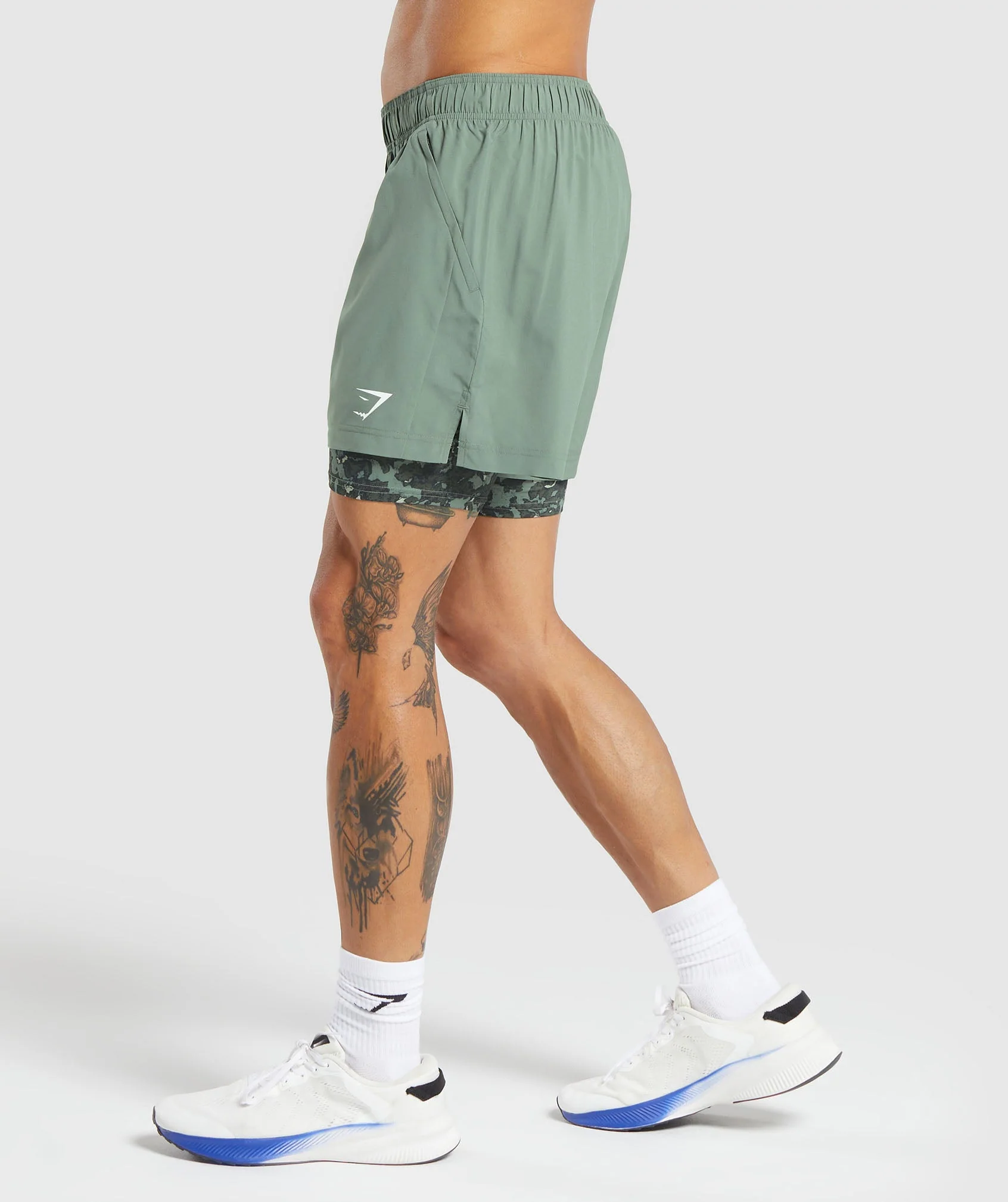 Gymshark Sport 5 2 in 1 Shorts - Unit Green