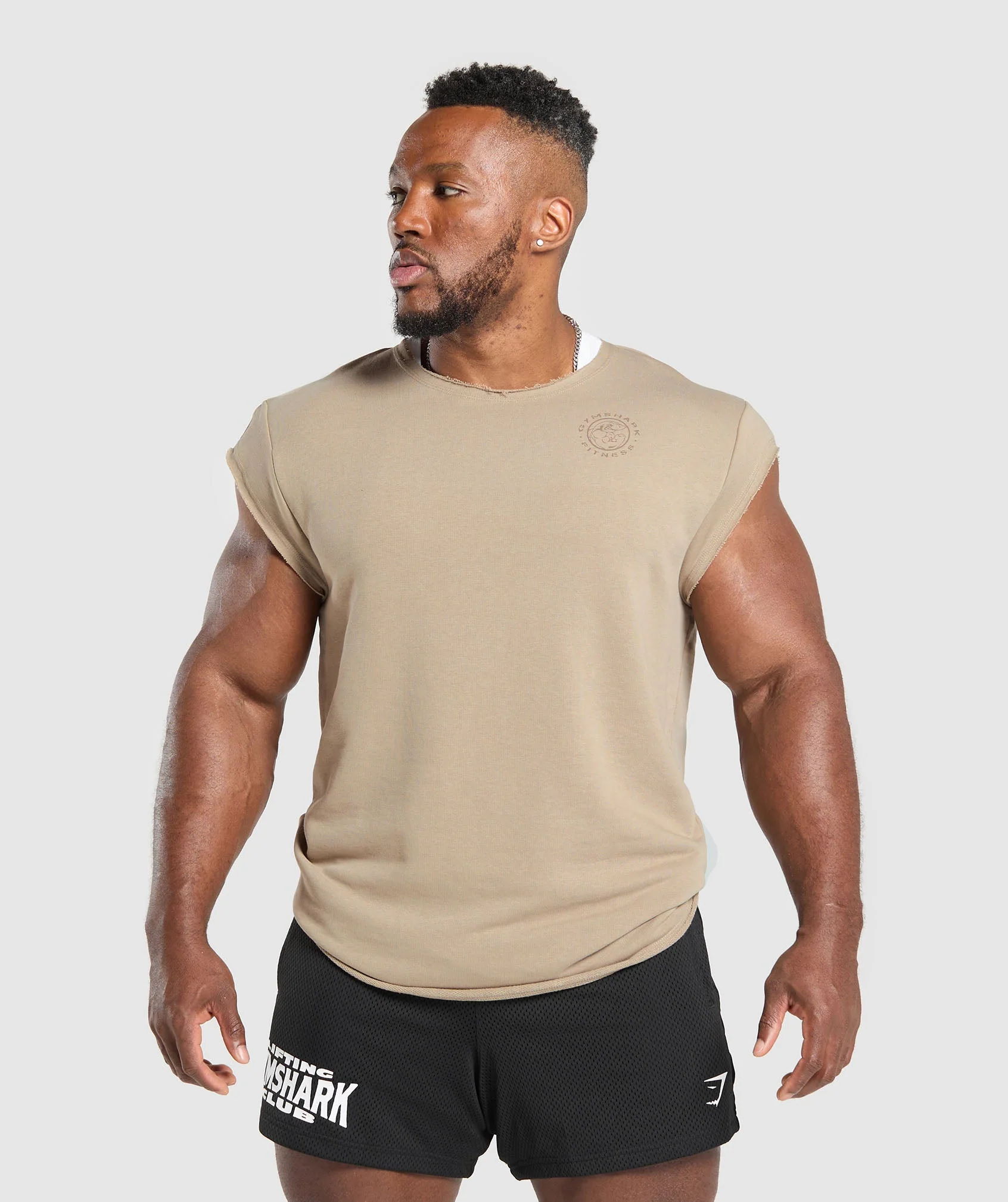 Gymshark Legacy Cap Sleeve Rag Top - Cement Brown