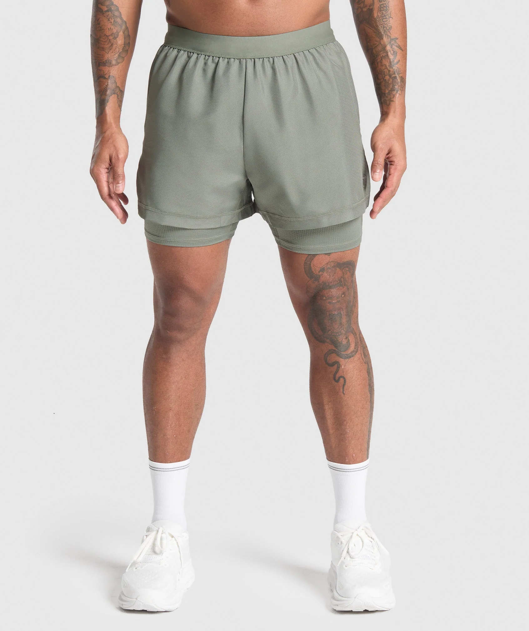 Gymshark Running 2 in 1 Shorts - Unit Green