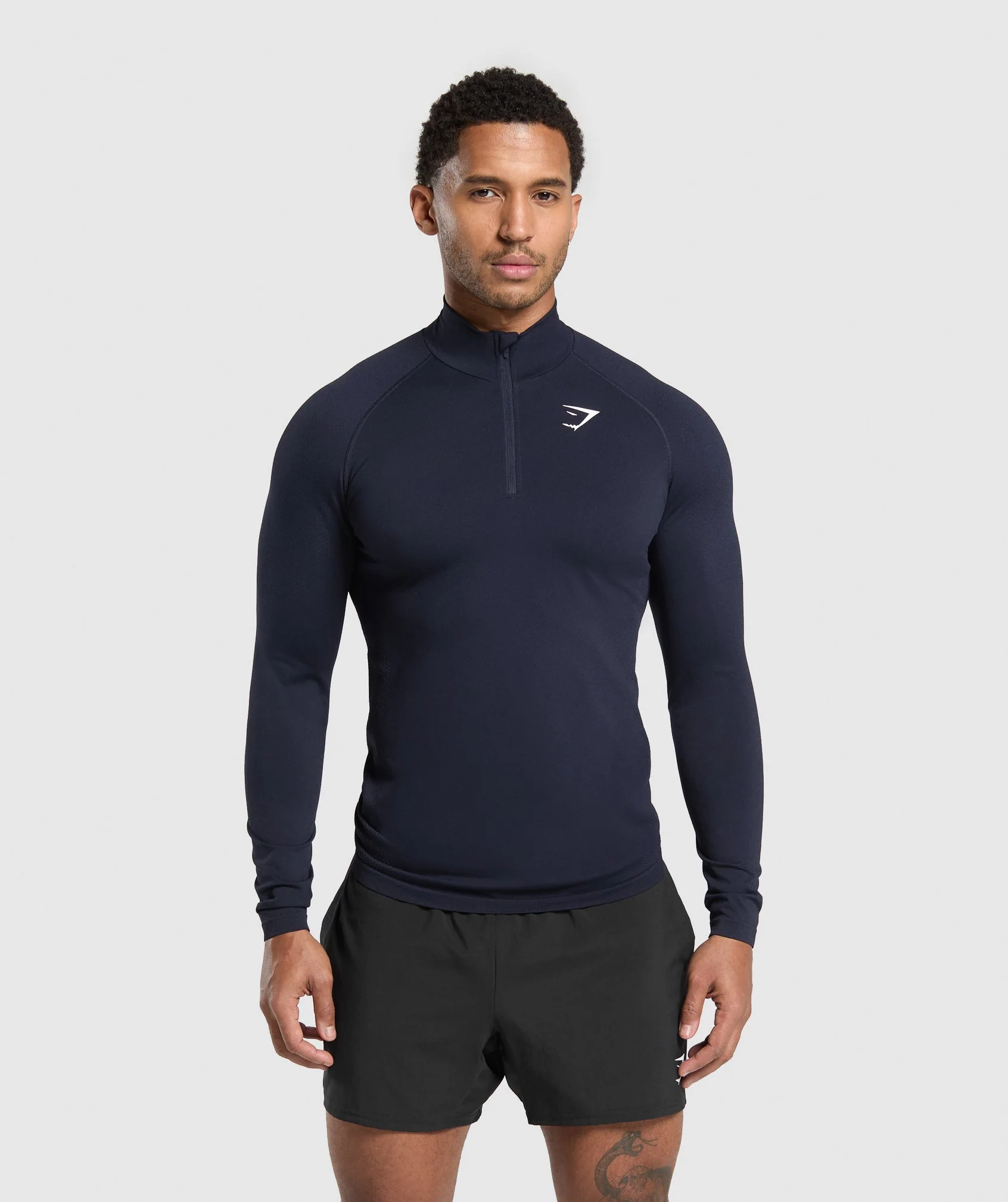 Gymshark Vital Seamless 1/4 Zip - Navy/Heavy Blue
