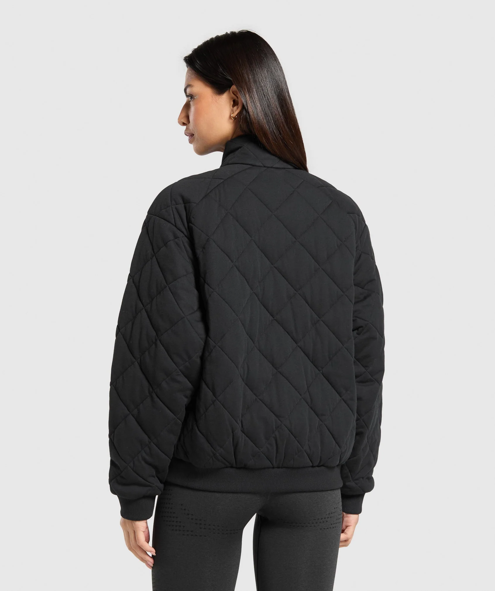Gymshark Quilted Zip Through - Black