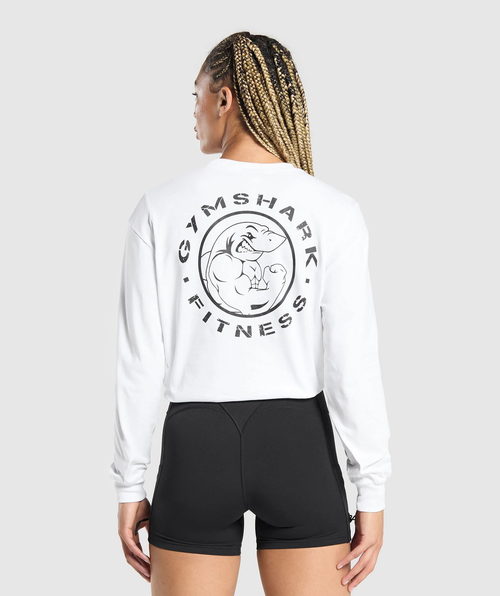 Gymshark Legacy Oversized Long Sleeve Top - White
