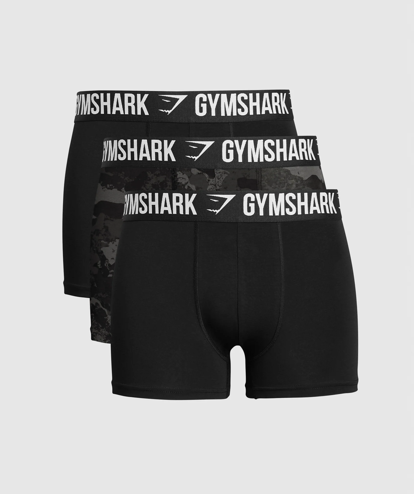 Gymshark Boxer Brief 3PK - Black/Graphite Grey