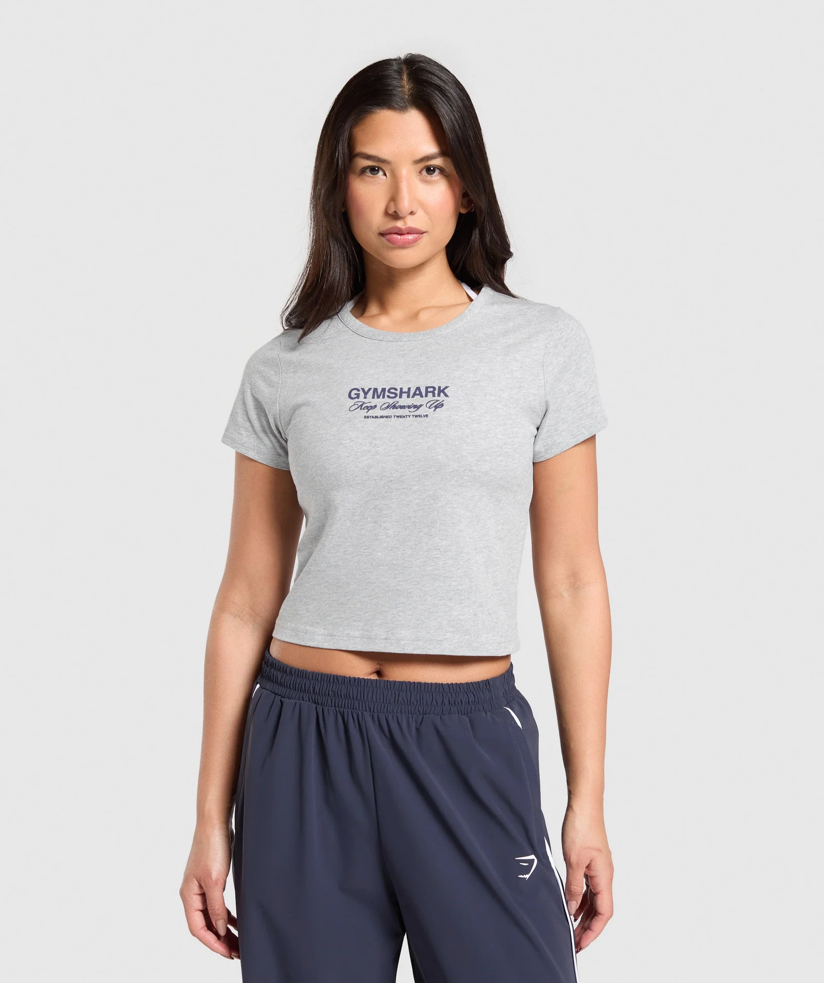 Gymshark EST 2012 Graphic Baby T-Shirt - Light Grey Core Marl