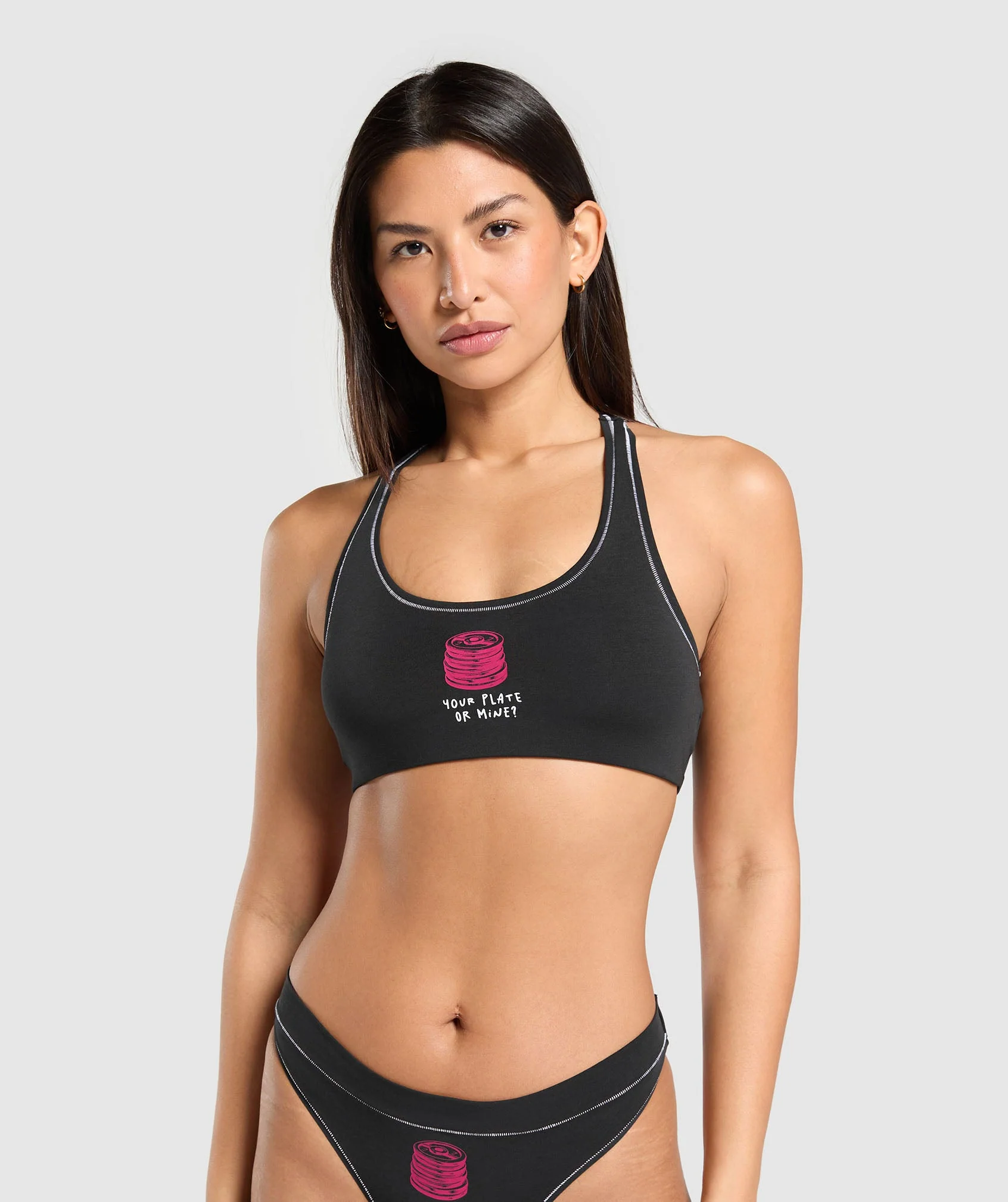 Gymshark Your Plate or Mine Bralette - Black