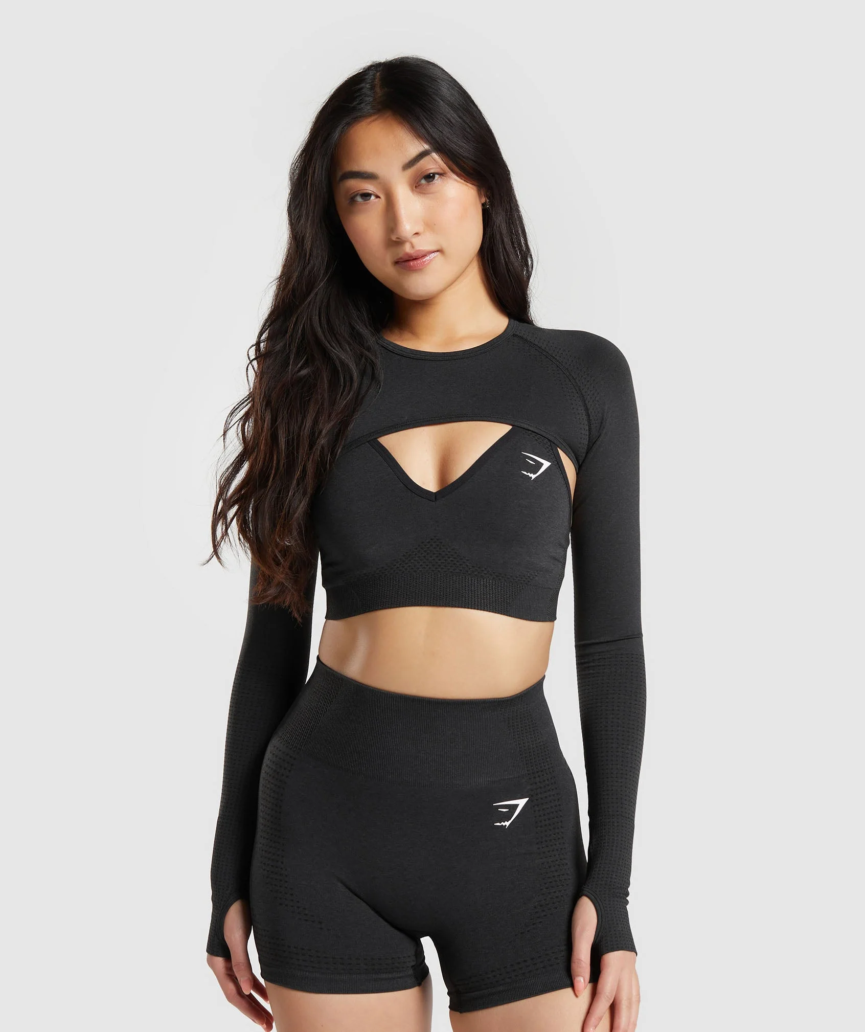 Gymshark Vital Seamless Shrug - Black Marl