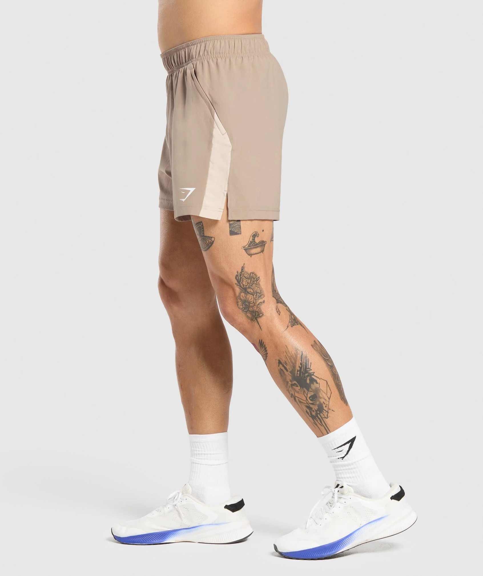 Gymshark Sport 5 Shorts - Cement Brown/Pebble Grey