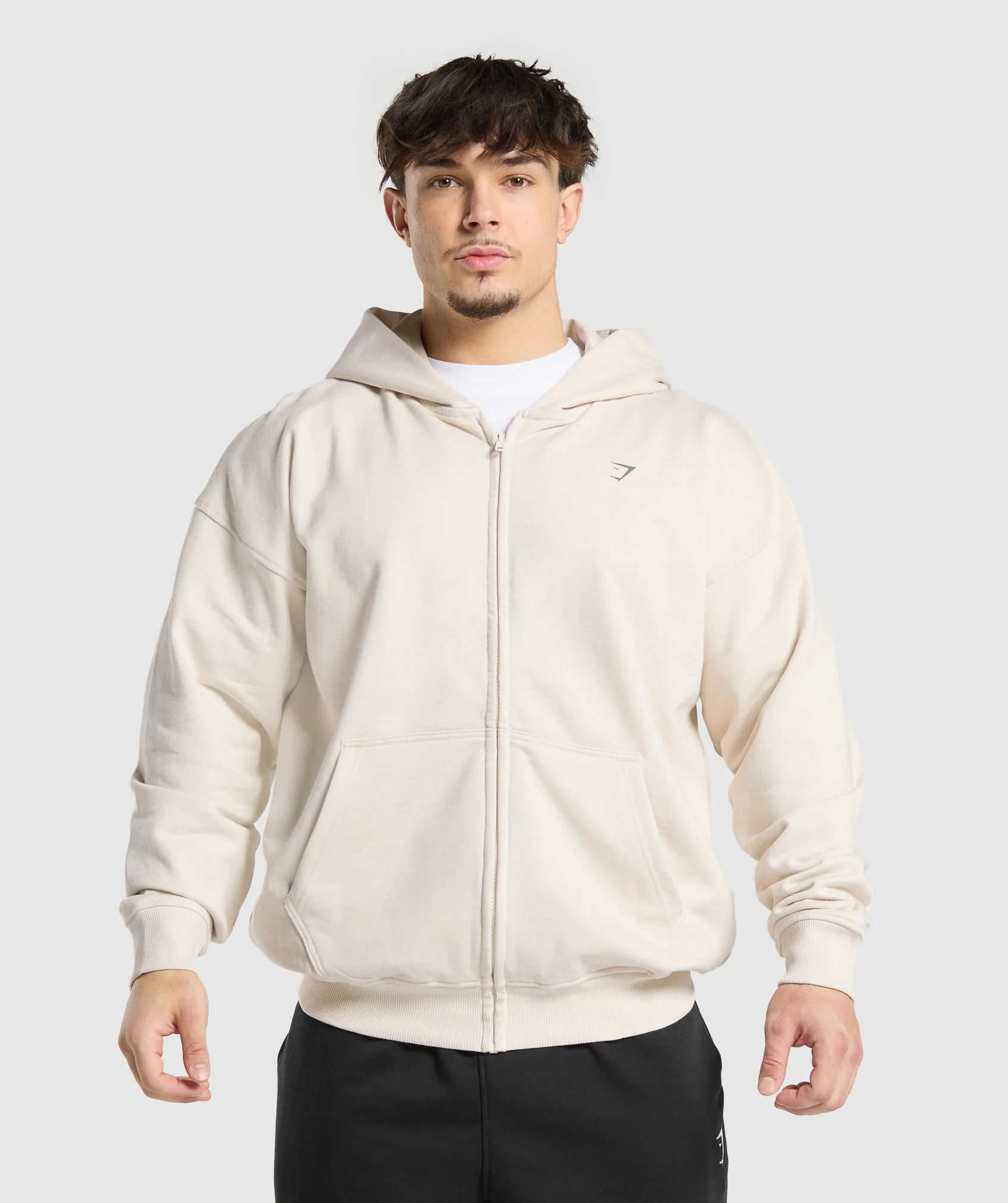 Gymshark Atlas Zip Up Hoodie - Oat White