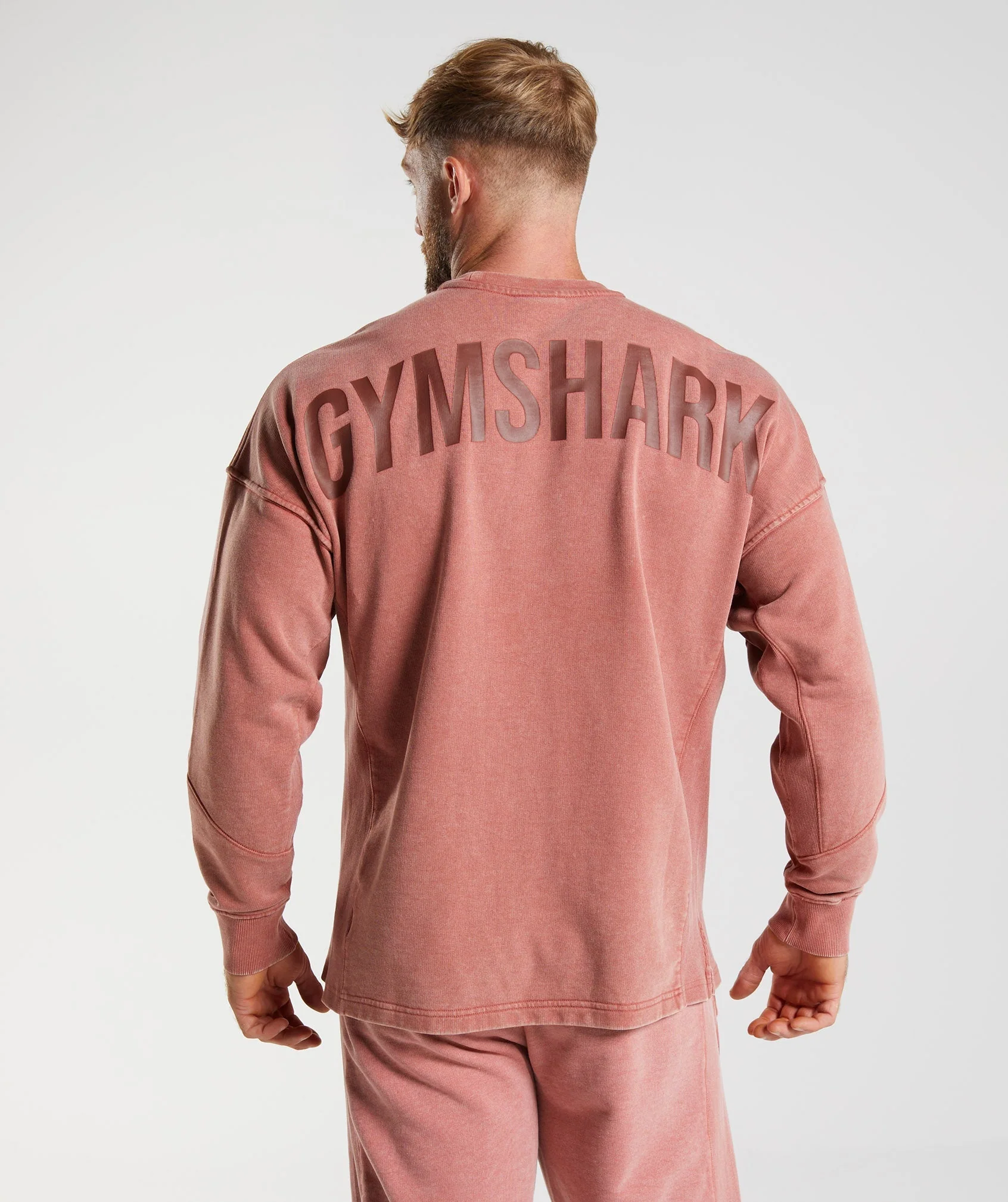 Gymshark Power Washed Crew - Rose Brown