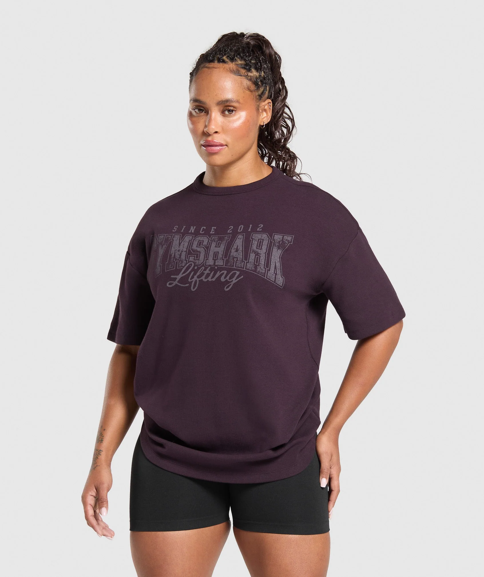 Gymshark Gymshark Lifting Oversized Pump Cover - Plum Brown