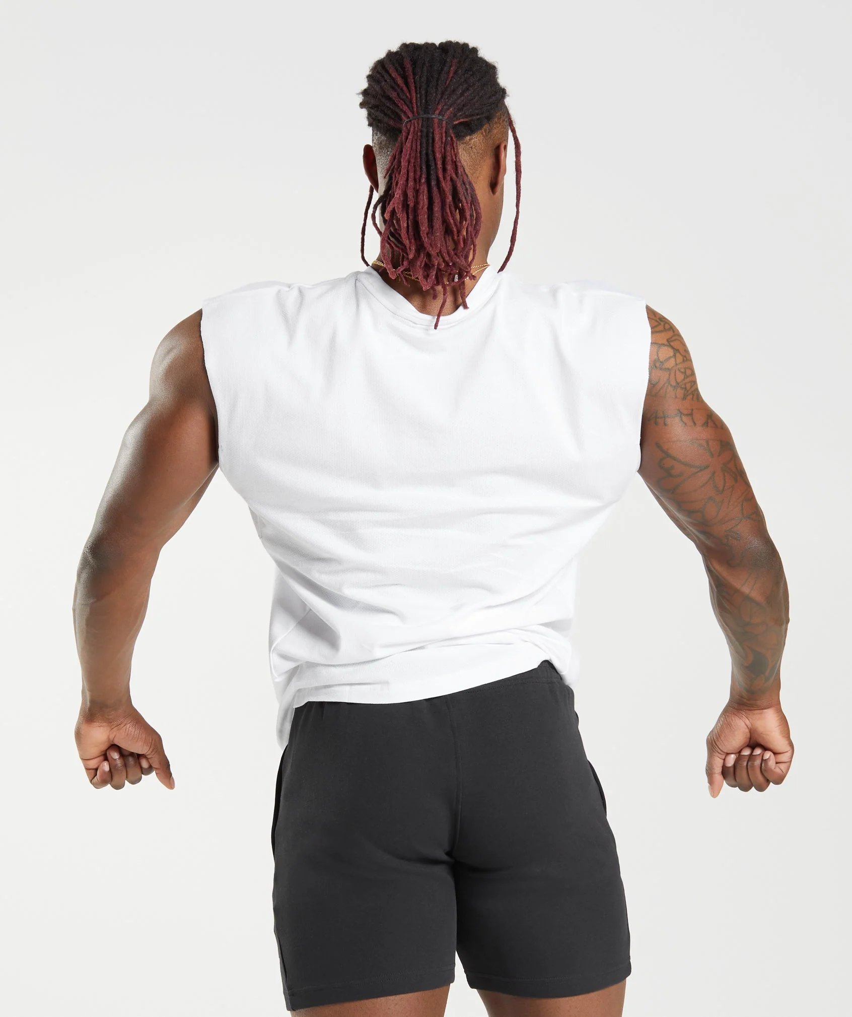 Gymshark React Cut Off Tank - White