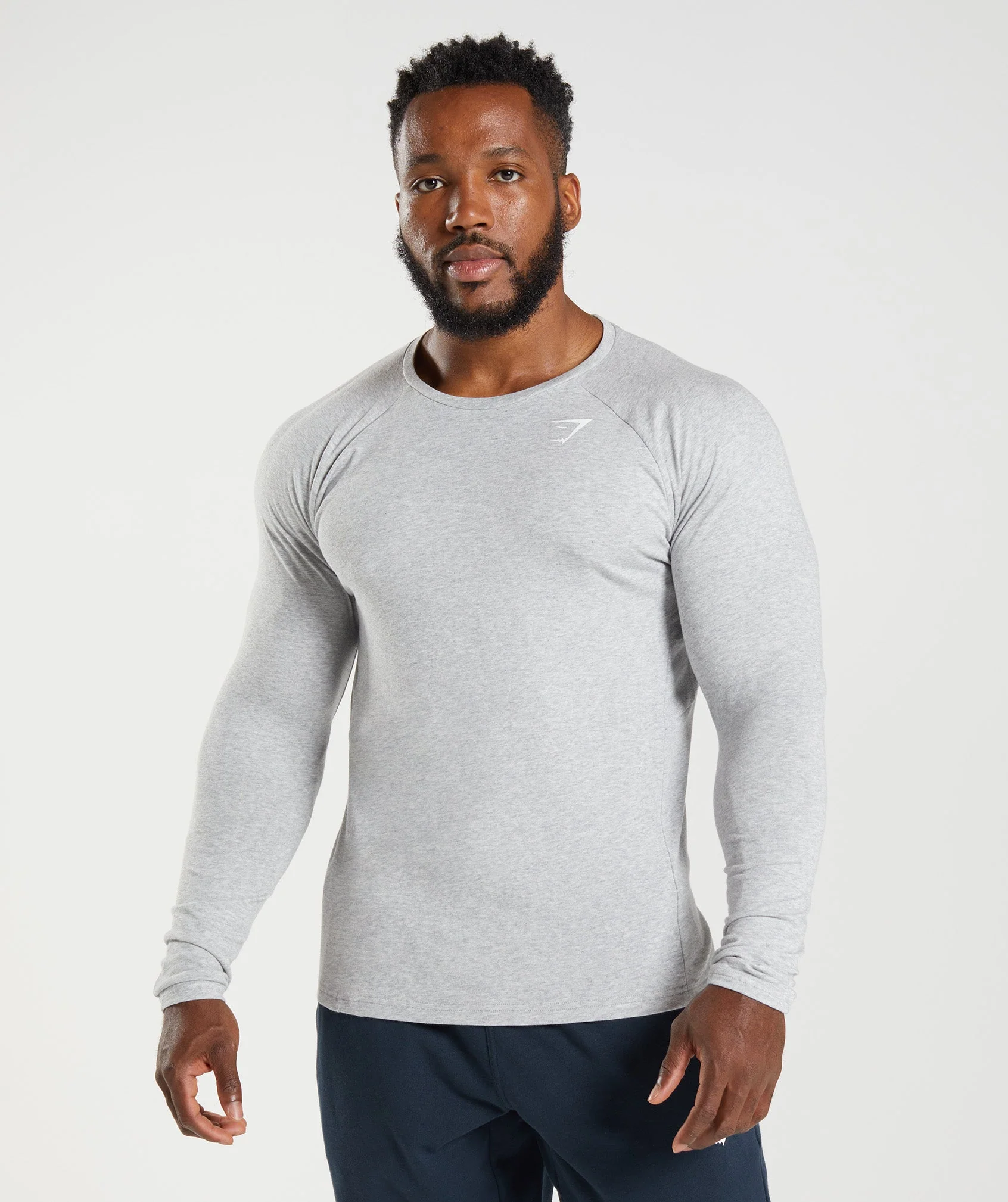 Gymshark React Long Sleeve Top - Light Grey Core Marl