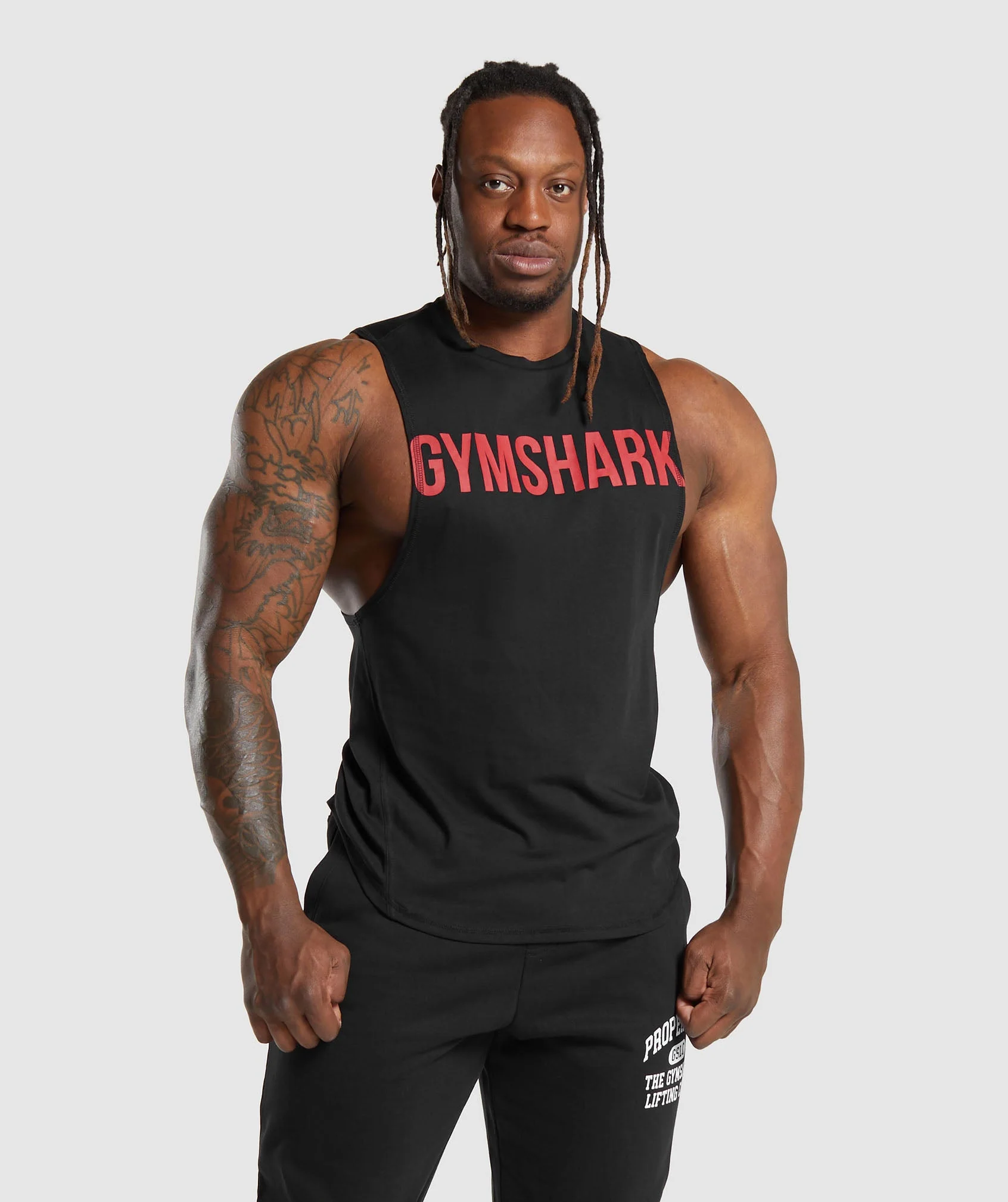 Gymshark Impact Drop Arm Tank - Black/Vivid Red