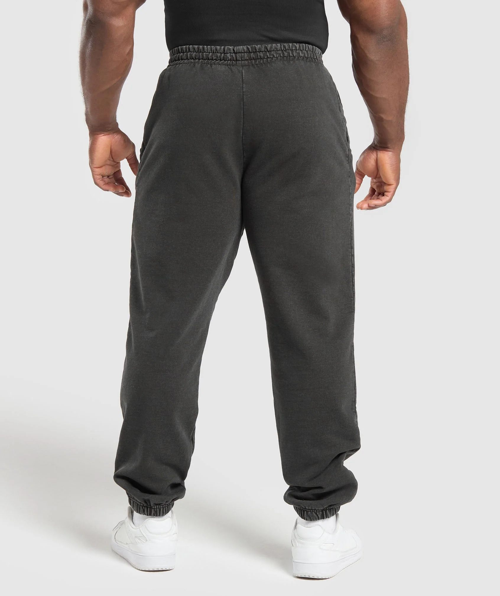 Gymshark Distressed Graphic Joggers - Black Acid Wash