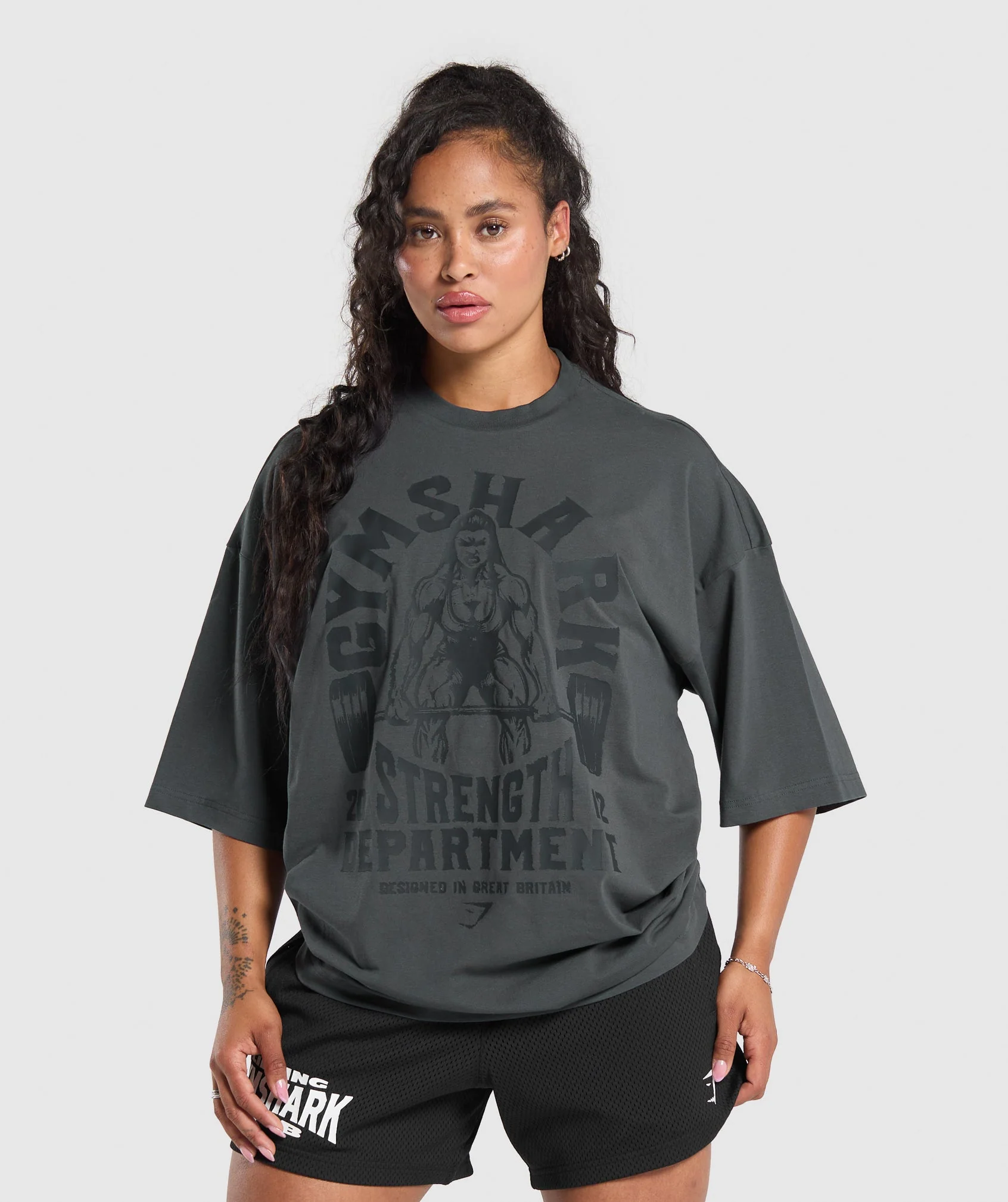 Gymshark Strength Department Graphic T-Shirt - Asphalt Grey