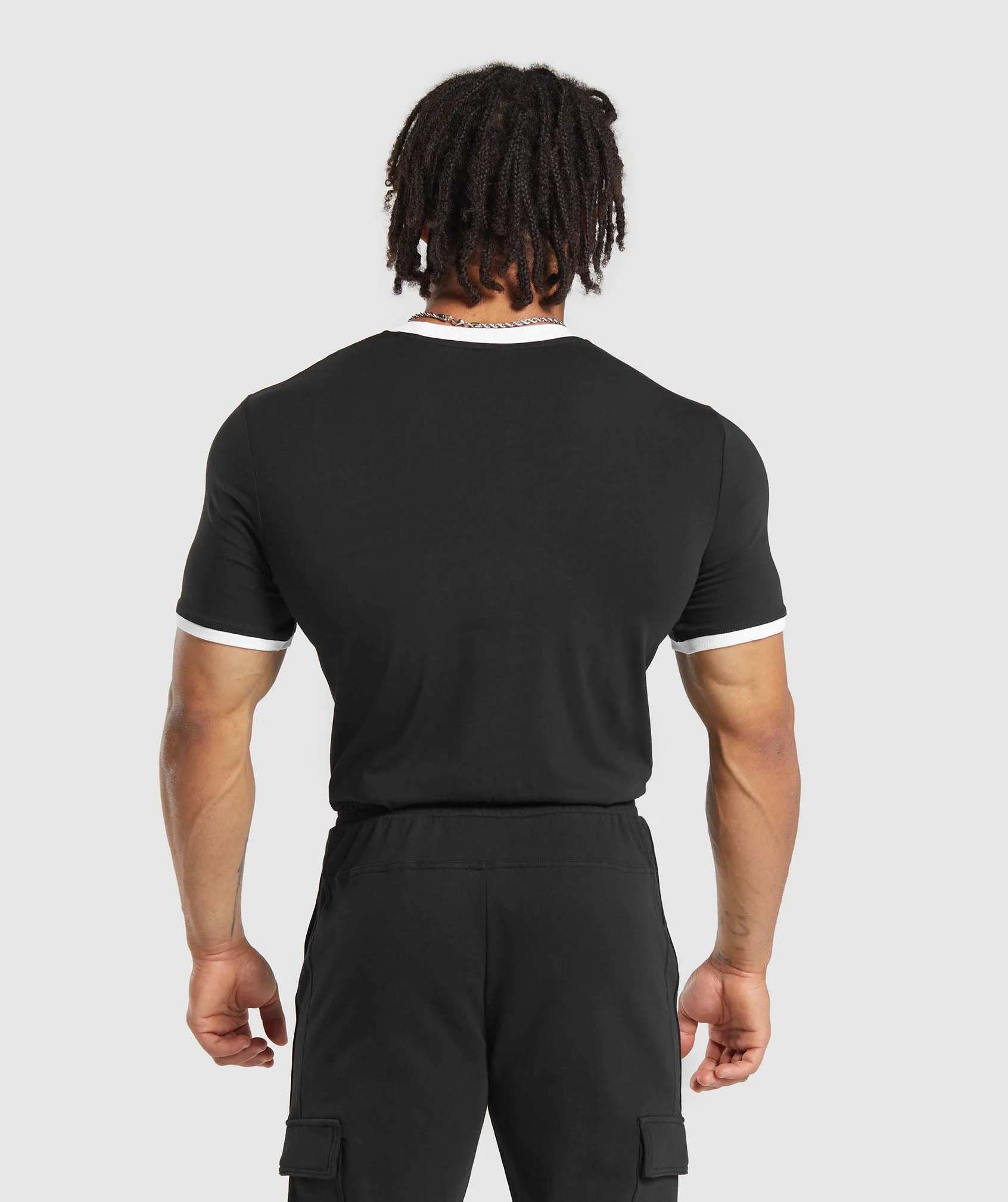Gymshark Legacy Ringer T-Shirt - Black/White