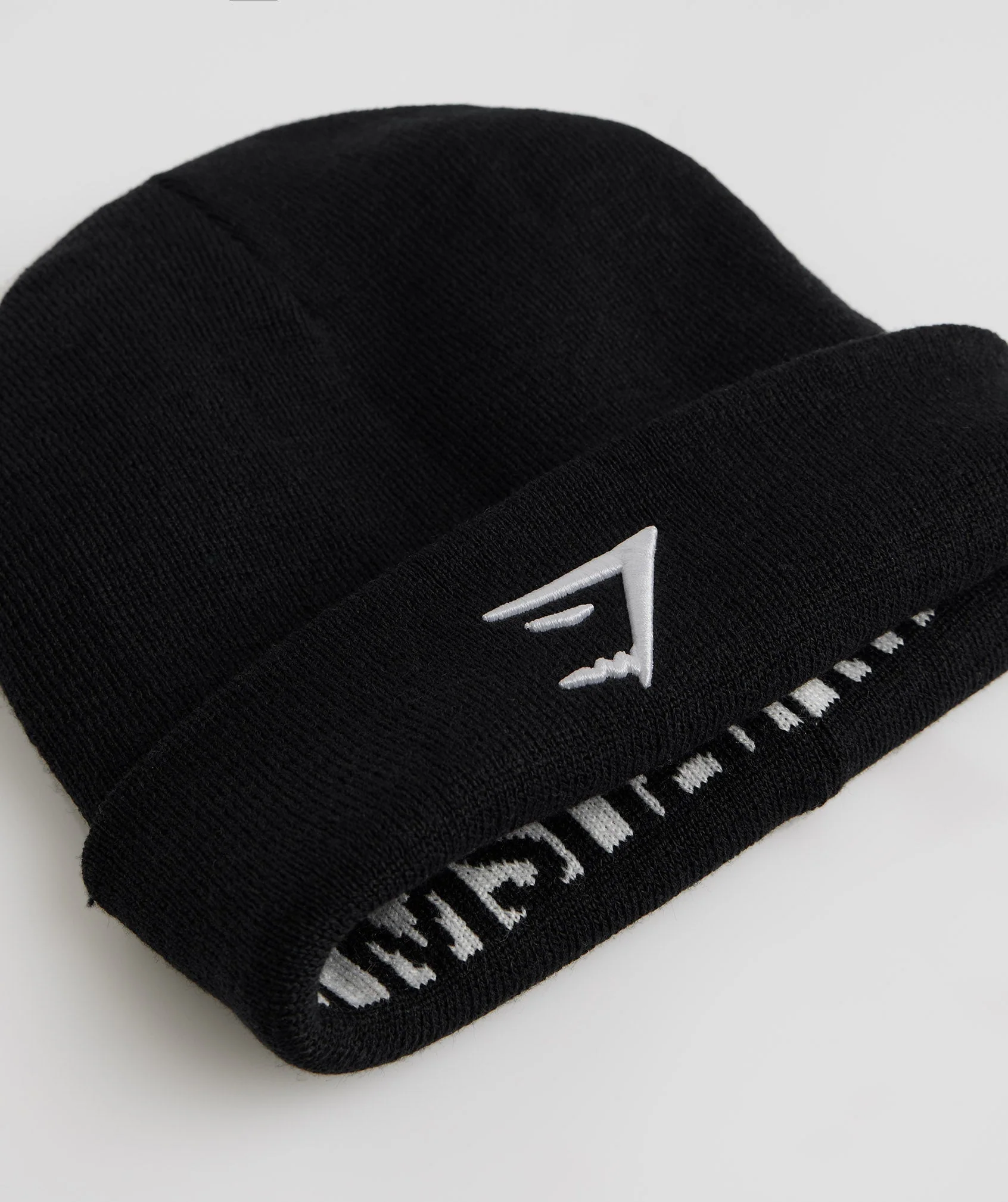 Gymshark Reversable Jacquard Beanie - Black/White