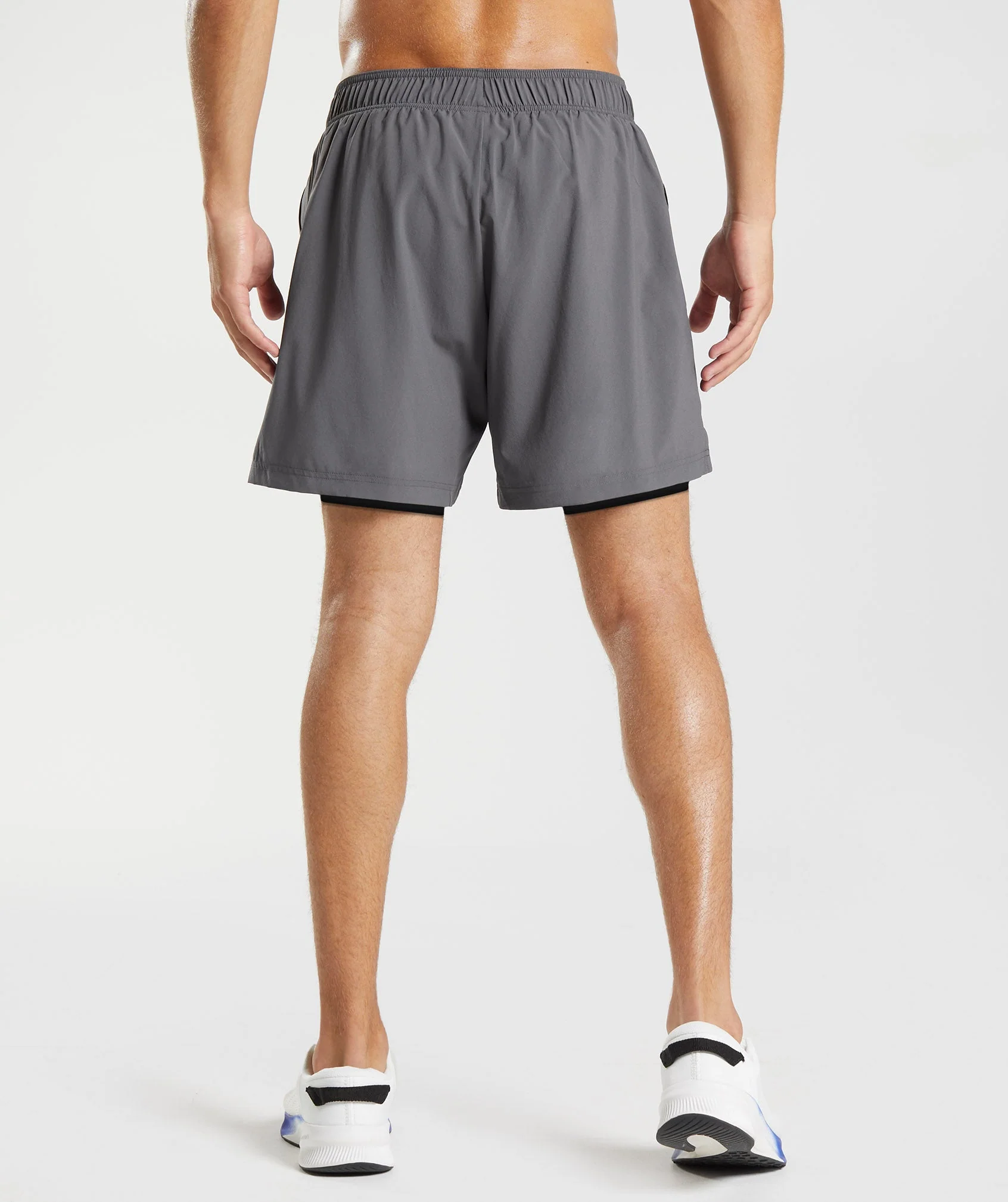 Gymshark Sport 7 2 In 1 Shorts - Silhouette Grey/Black