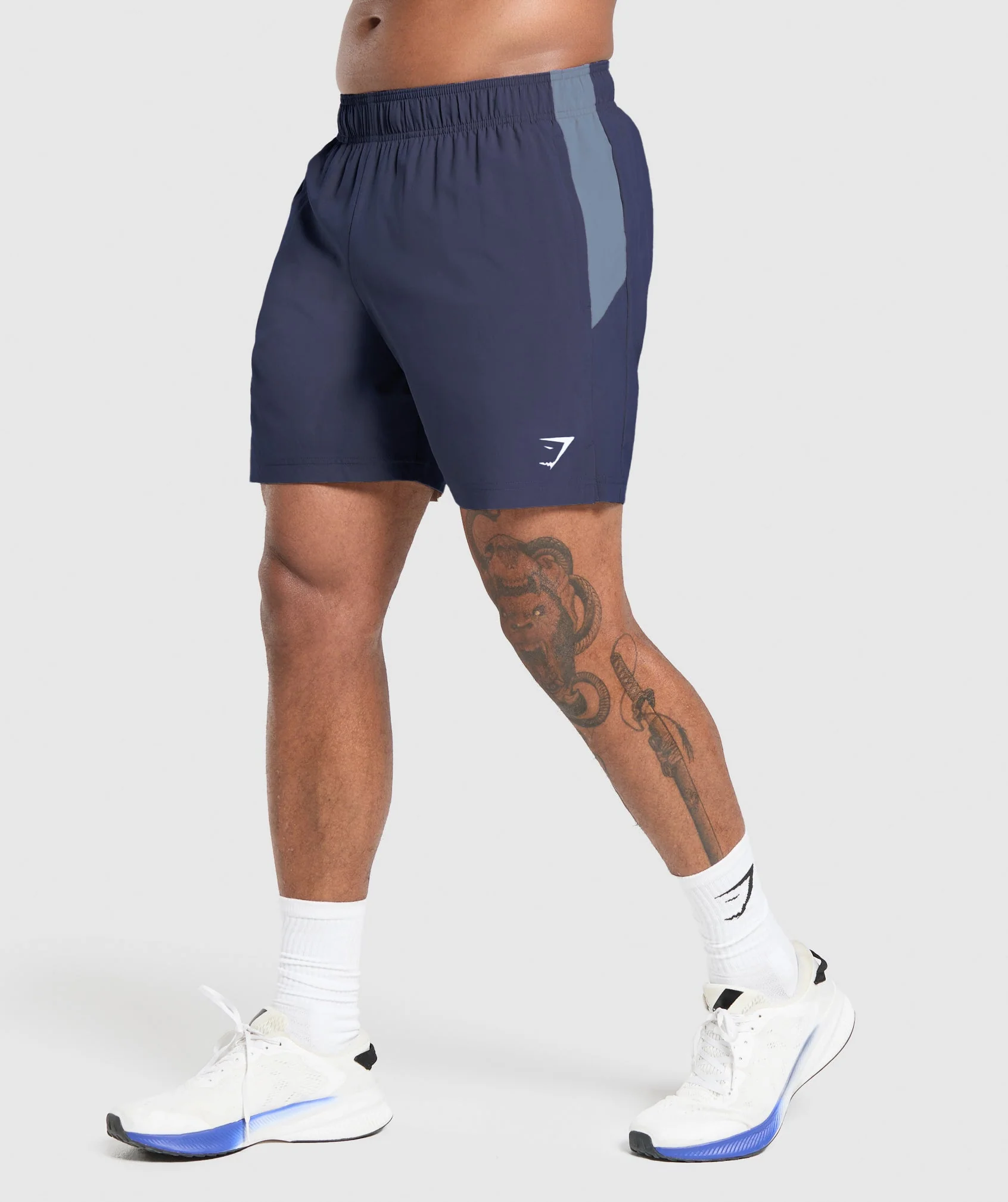 Gymshark Sport Panel 7 Shorts - Heavy Blue/Iron Blue