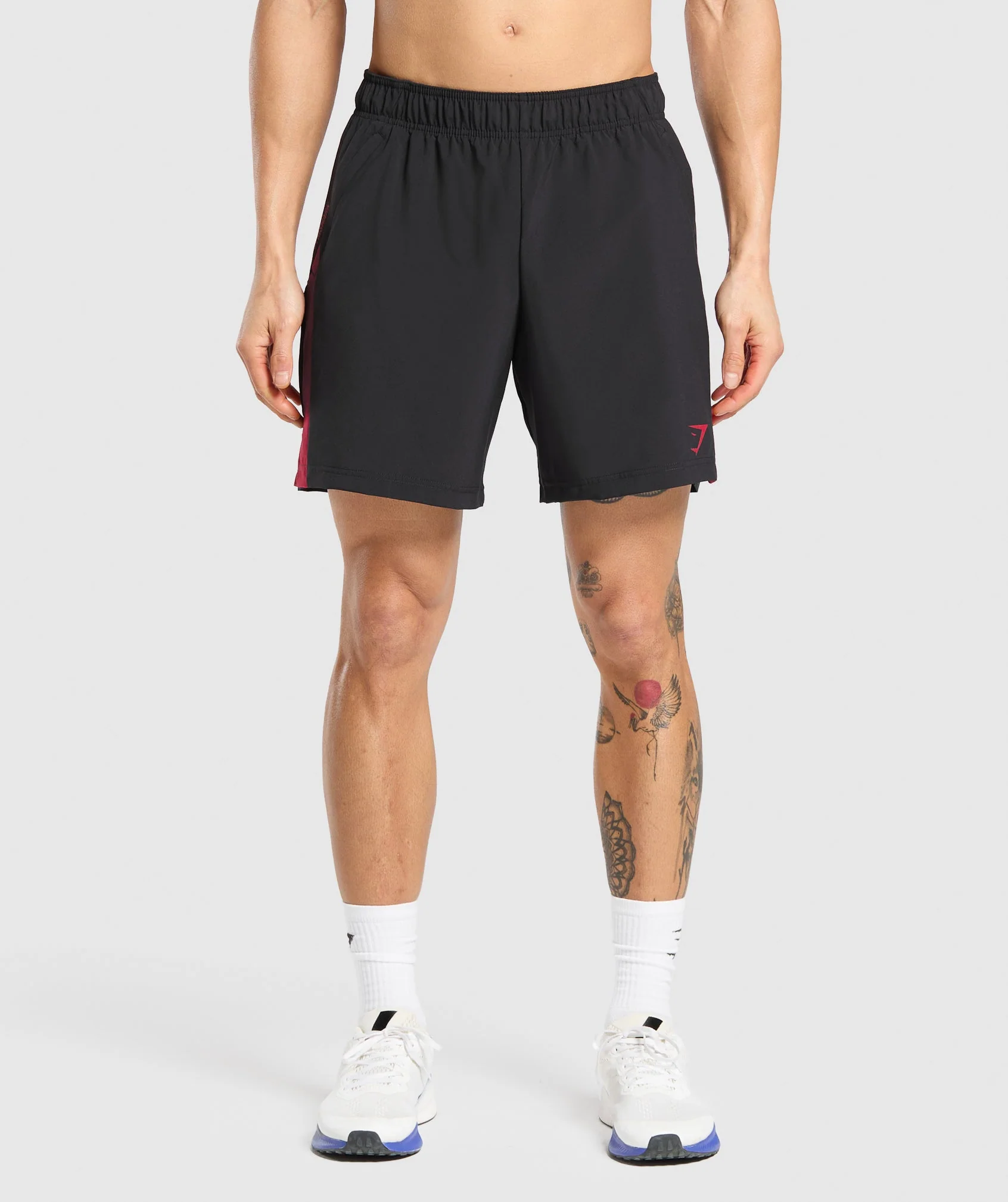 Gymshark Sport 7 Shorts - Black/Conditioning Red