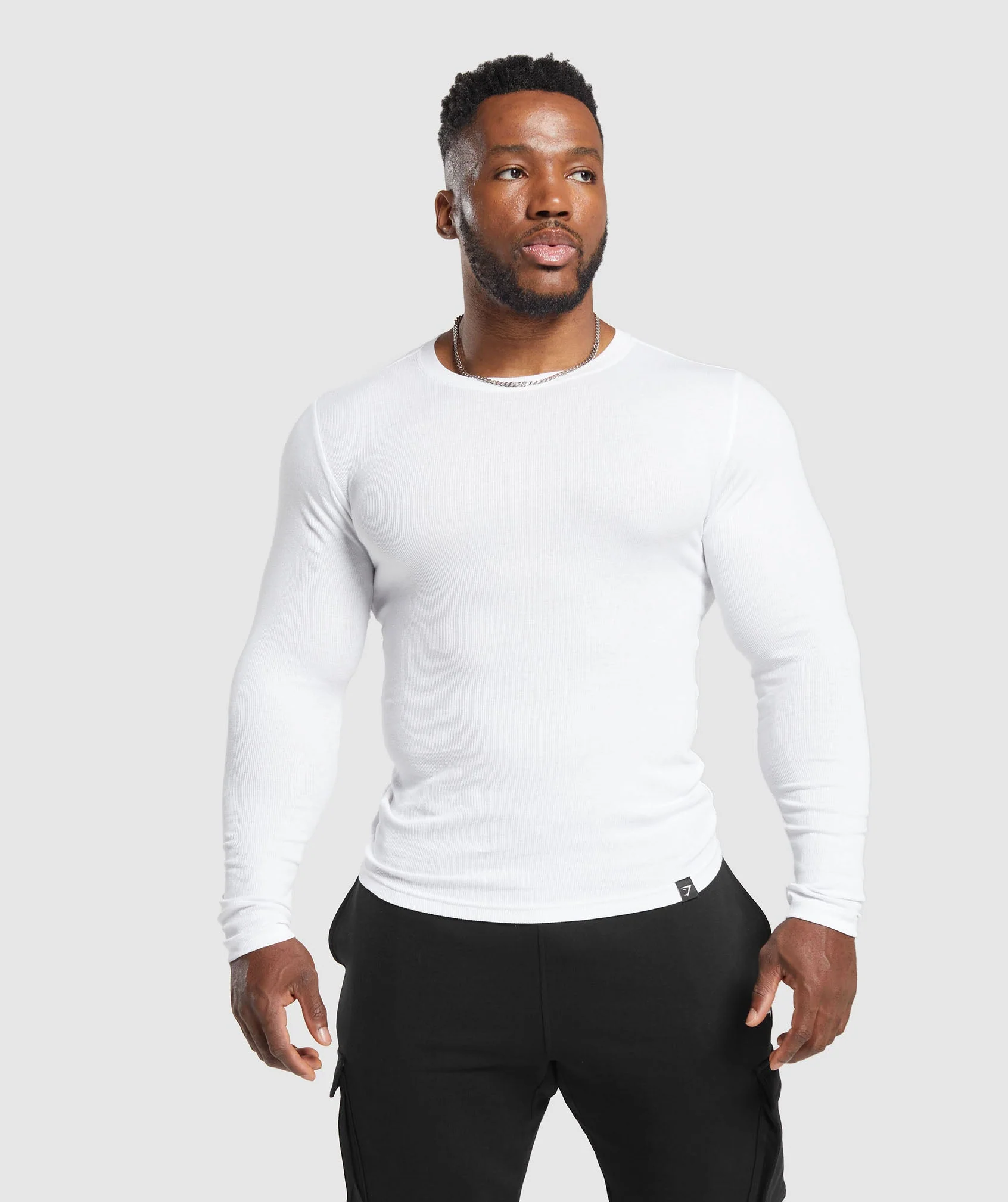 Gymshark Ribbed Long Sleeve T-Shirt - White