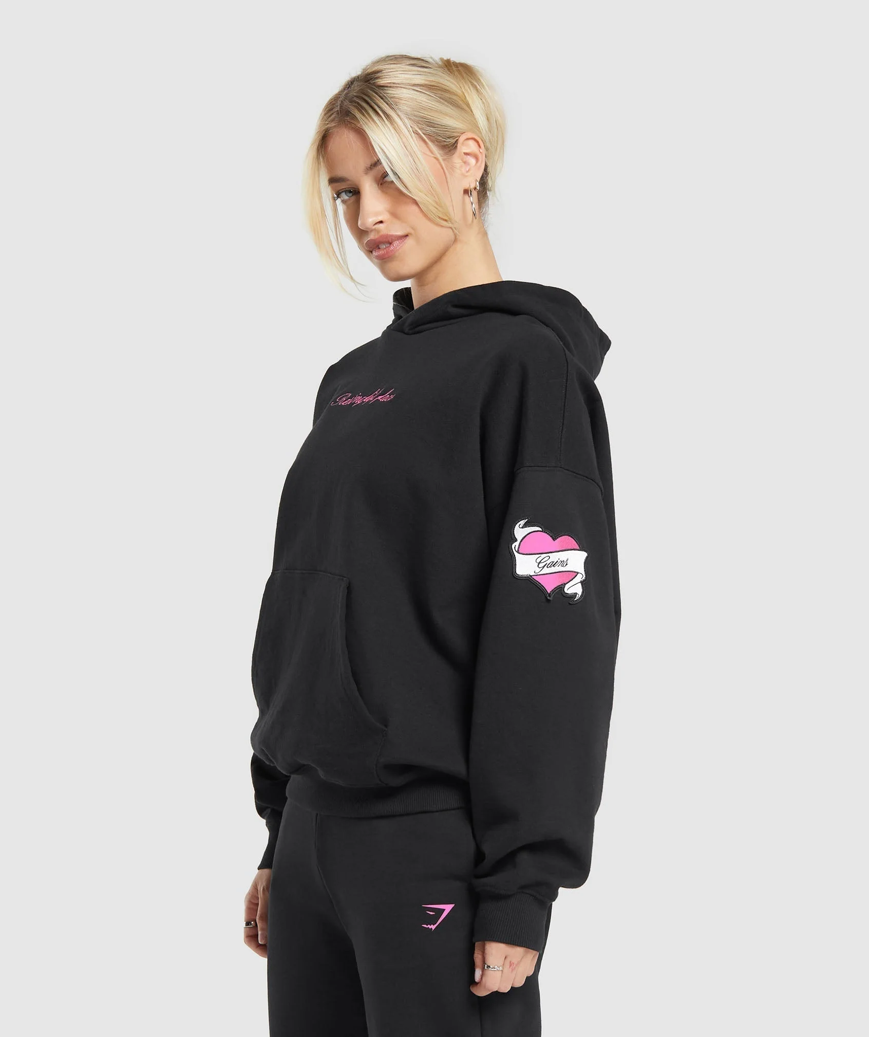 Gymshark Tattoo Oversized Hoodie - Black