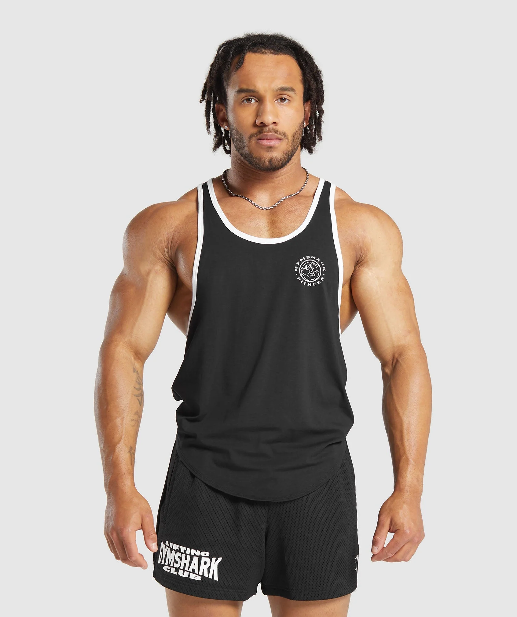 Gymshark Legacy Ringer Stringer - Black/White